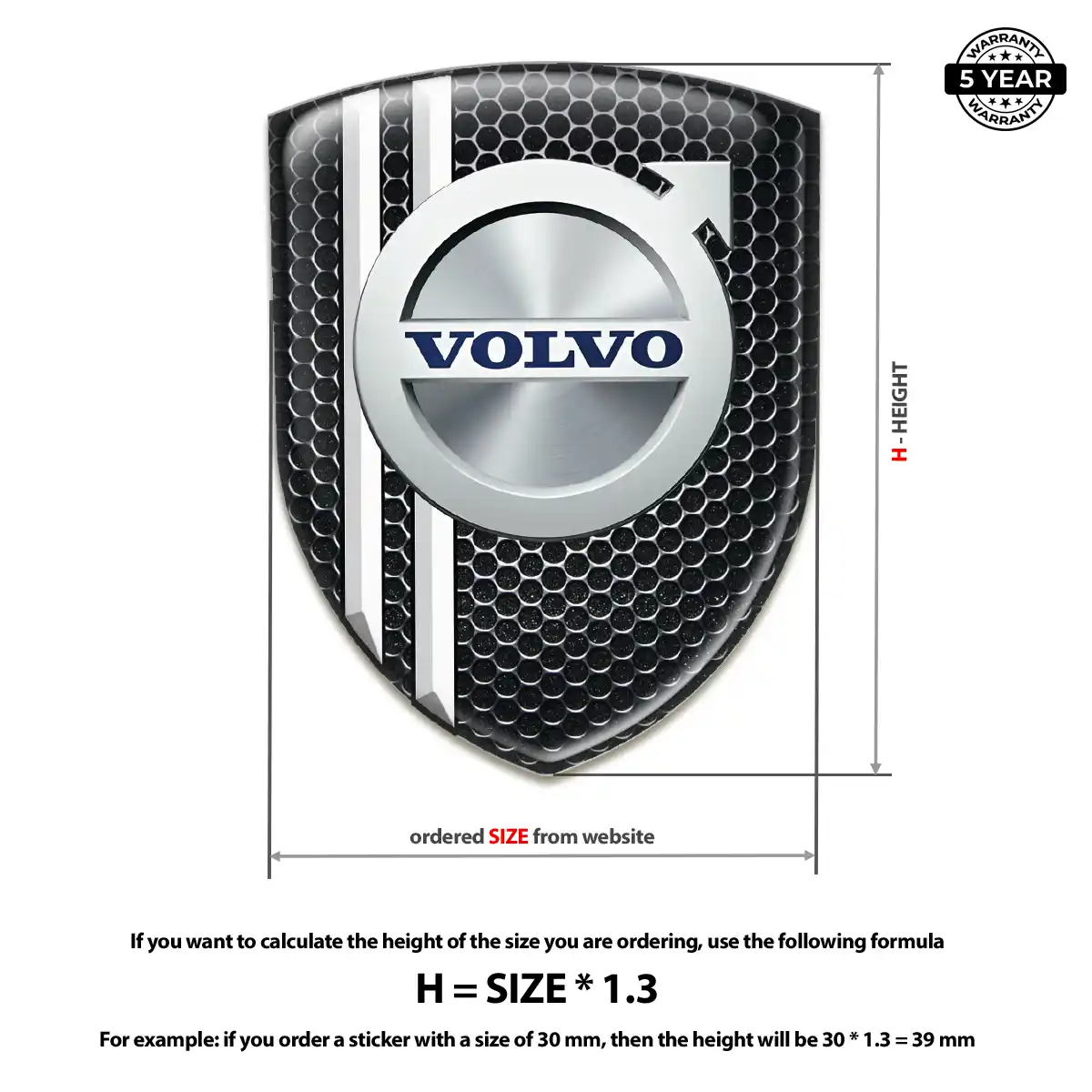 Volvo Vehicle Logo Sticker Resin Luxe