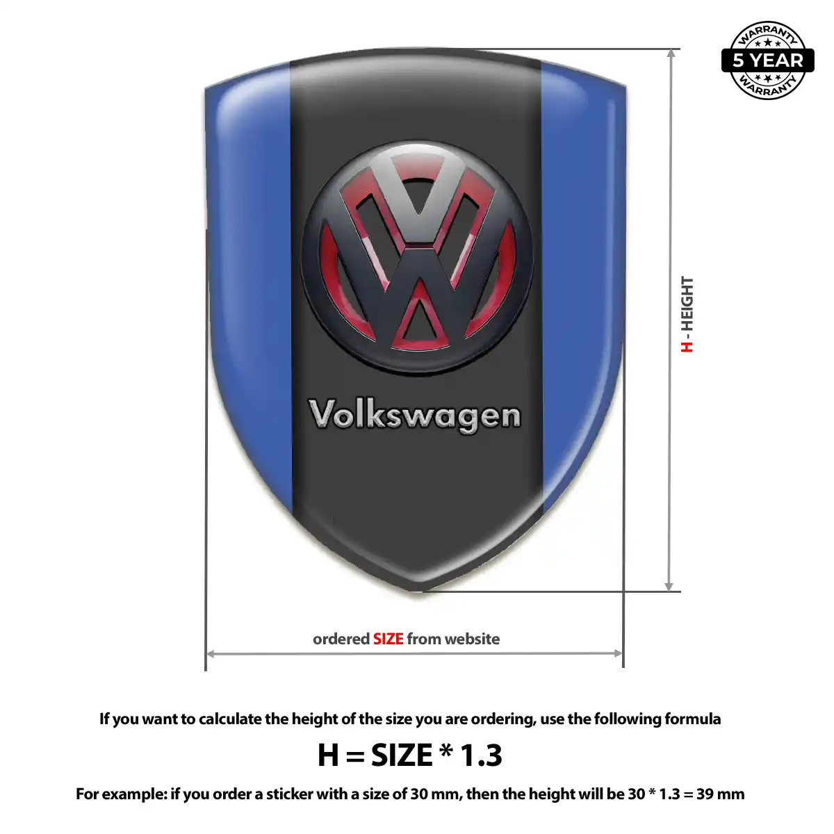 VW 3D Badge Sticker Prime Quality