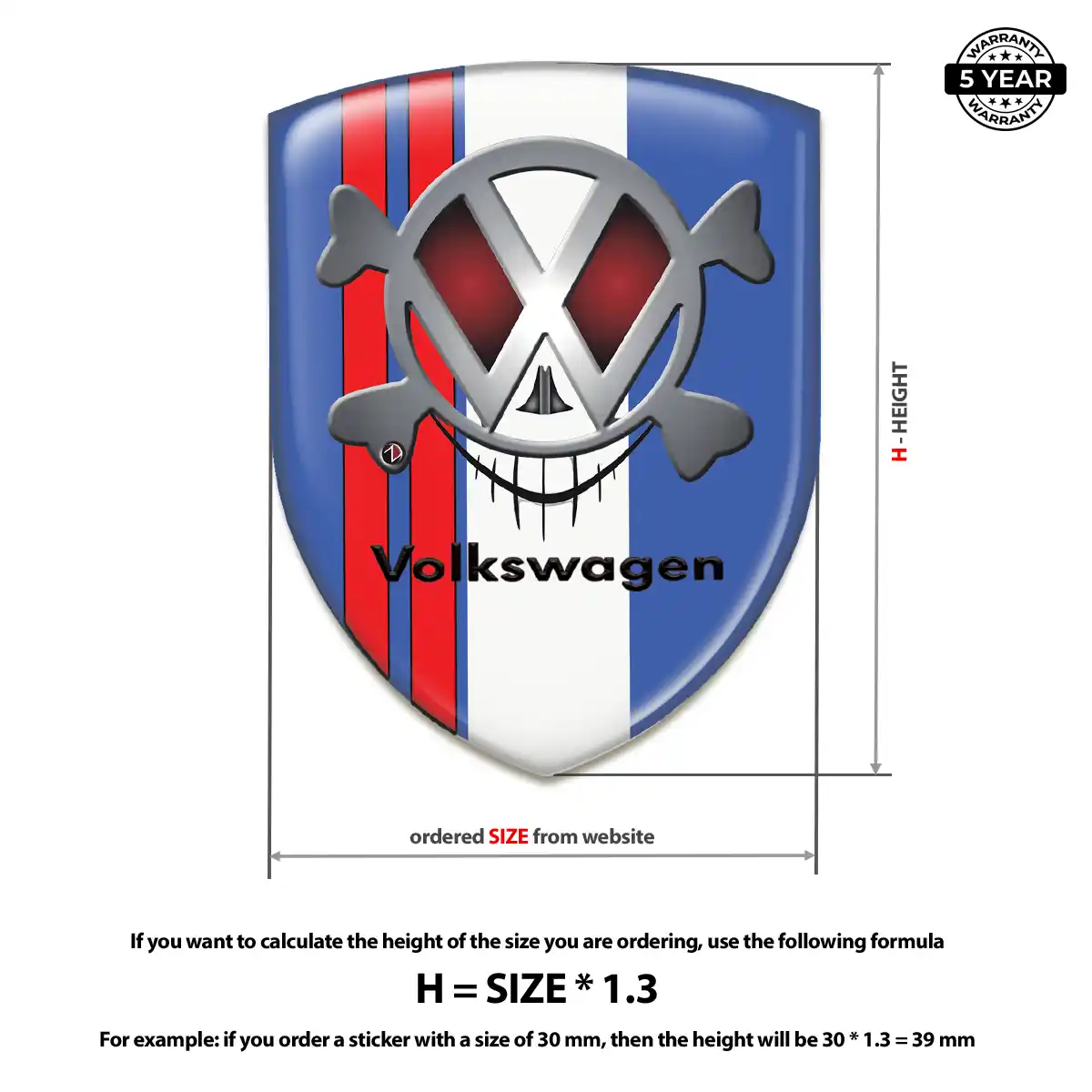 VW 3D Badge Sticker Superior Craft