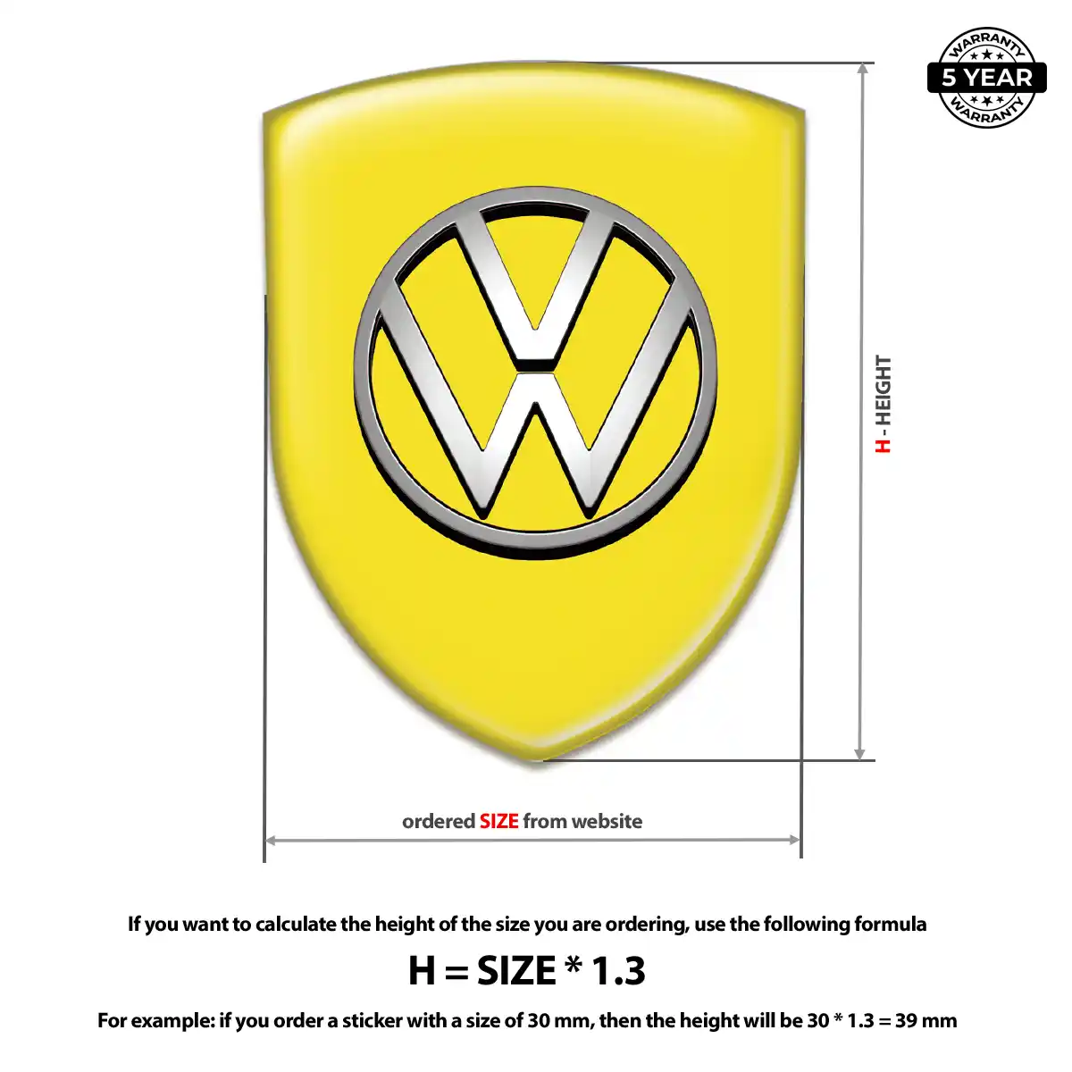 VW 3D Domed Sticker Refined Design