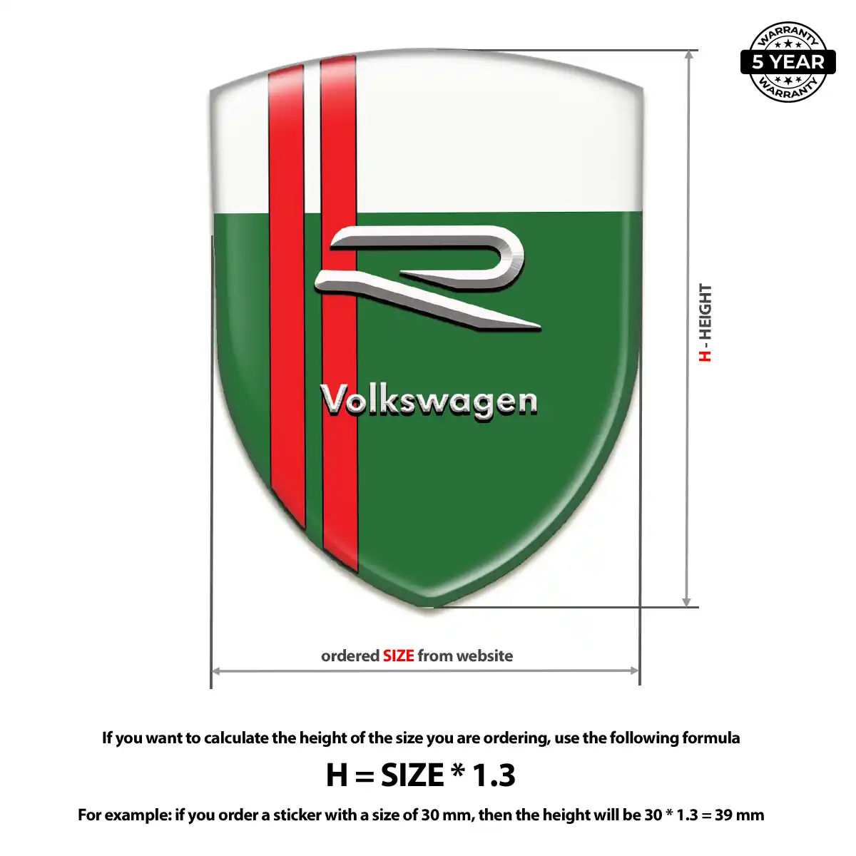 VW 3D Domed Sticker Superior Craft