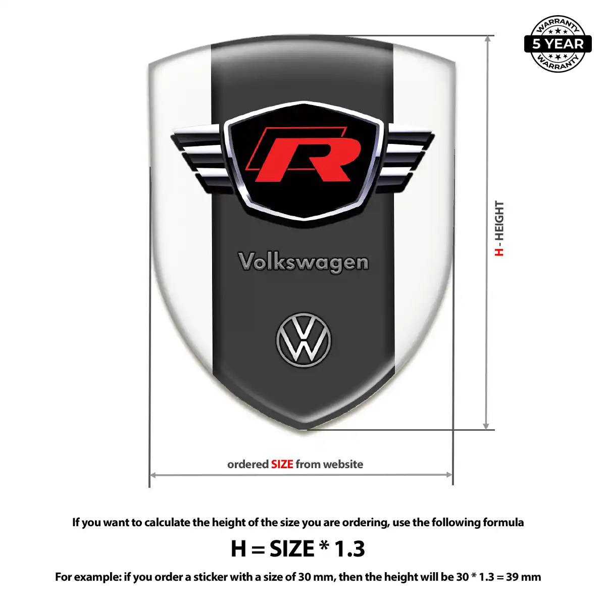VW 3D Emblem Sticker Elite Finish