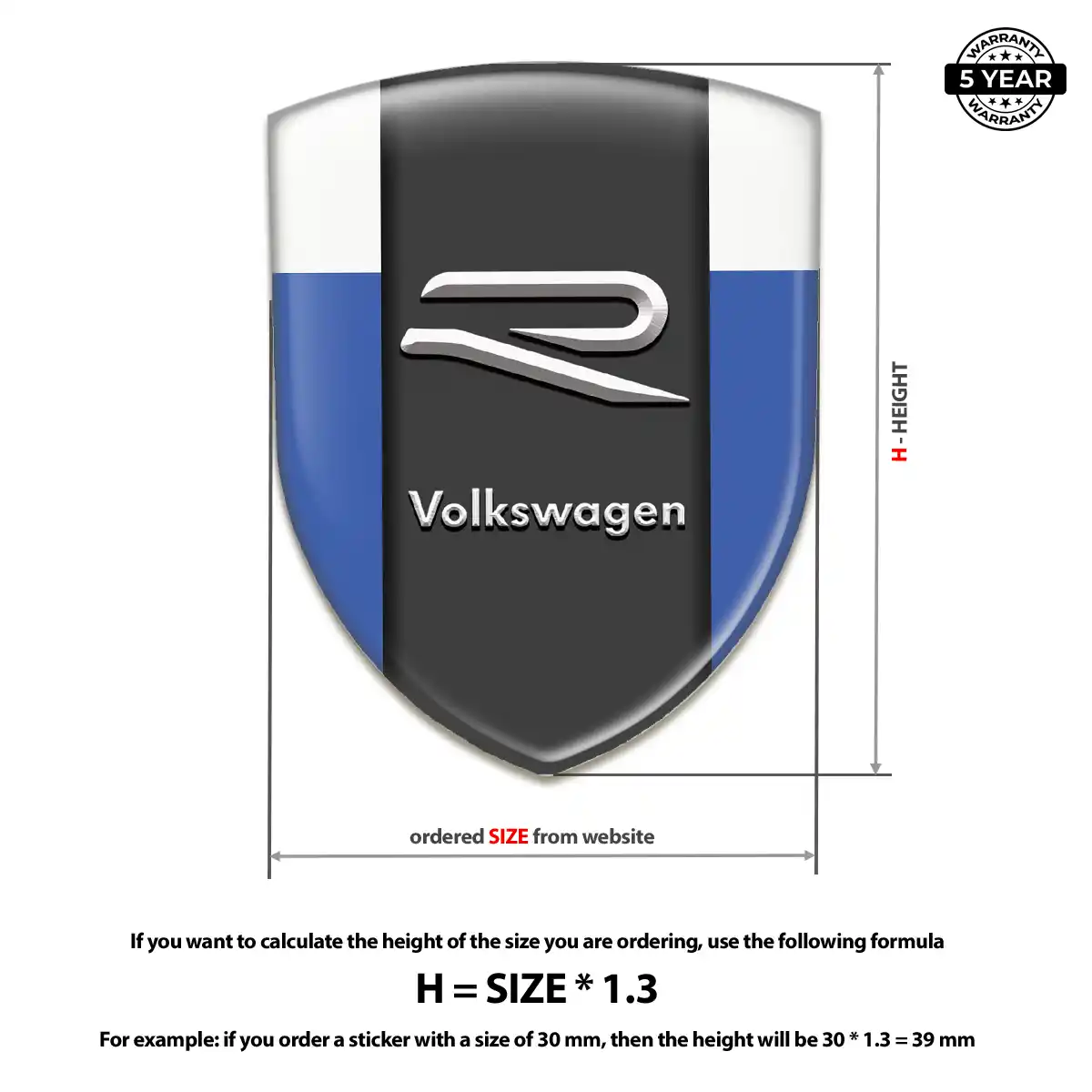 VW 3D Emblem Sticker Refined Design