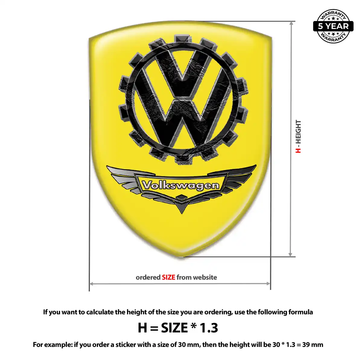VW 3D Emblem Sticker Sleek Style