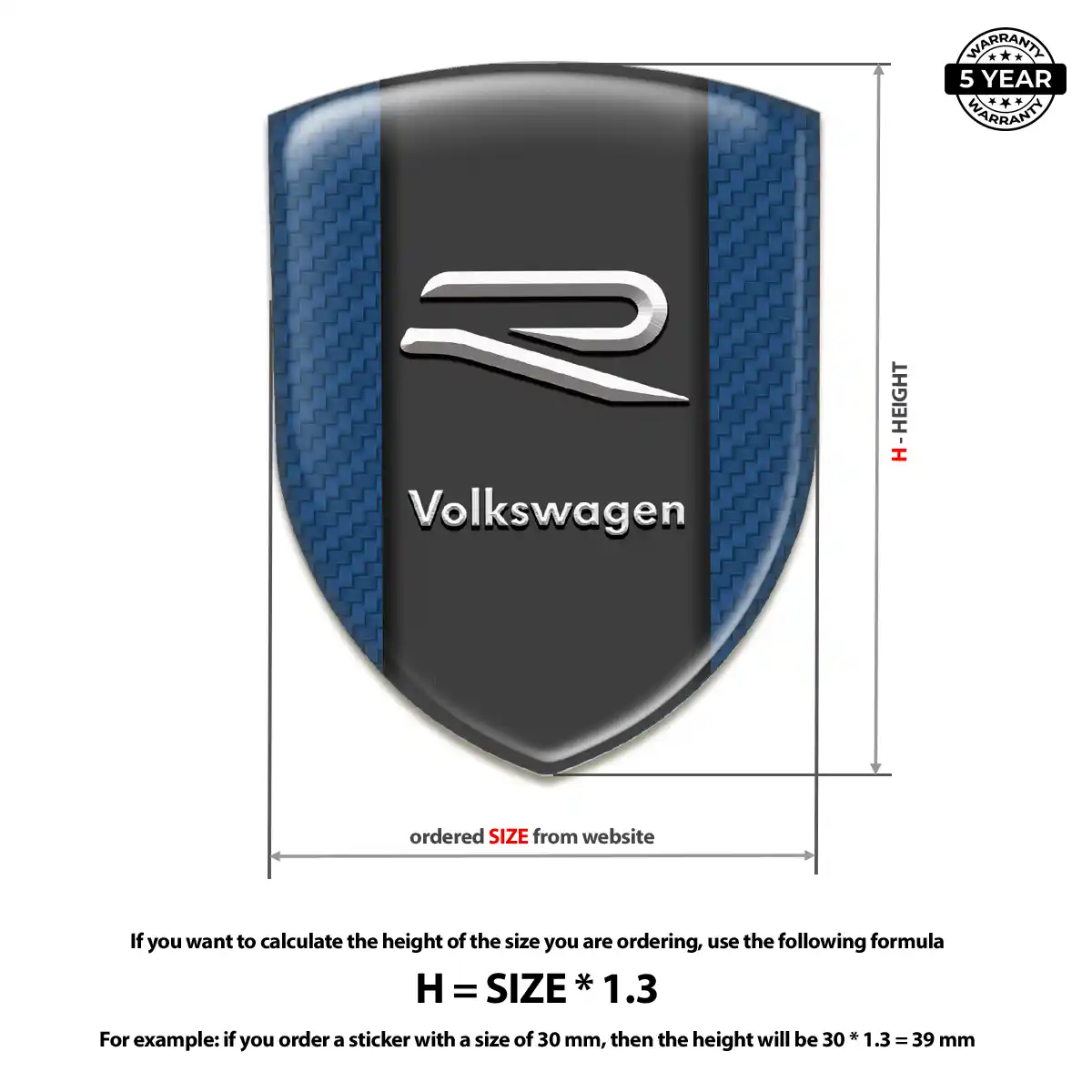 VW 3D Gel Sticker Elite Finish