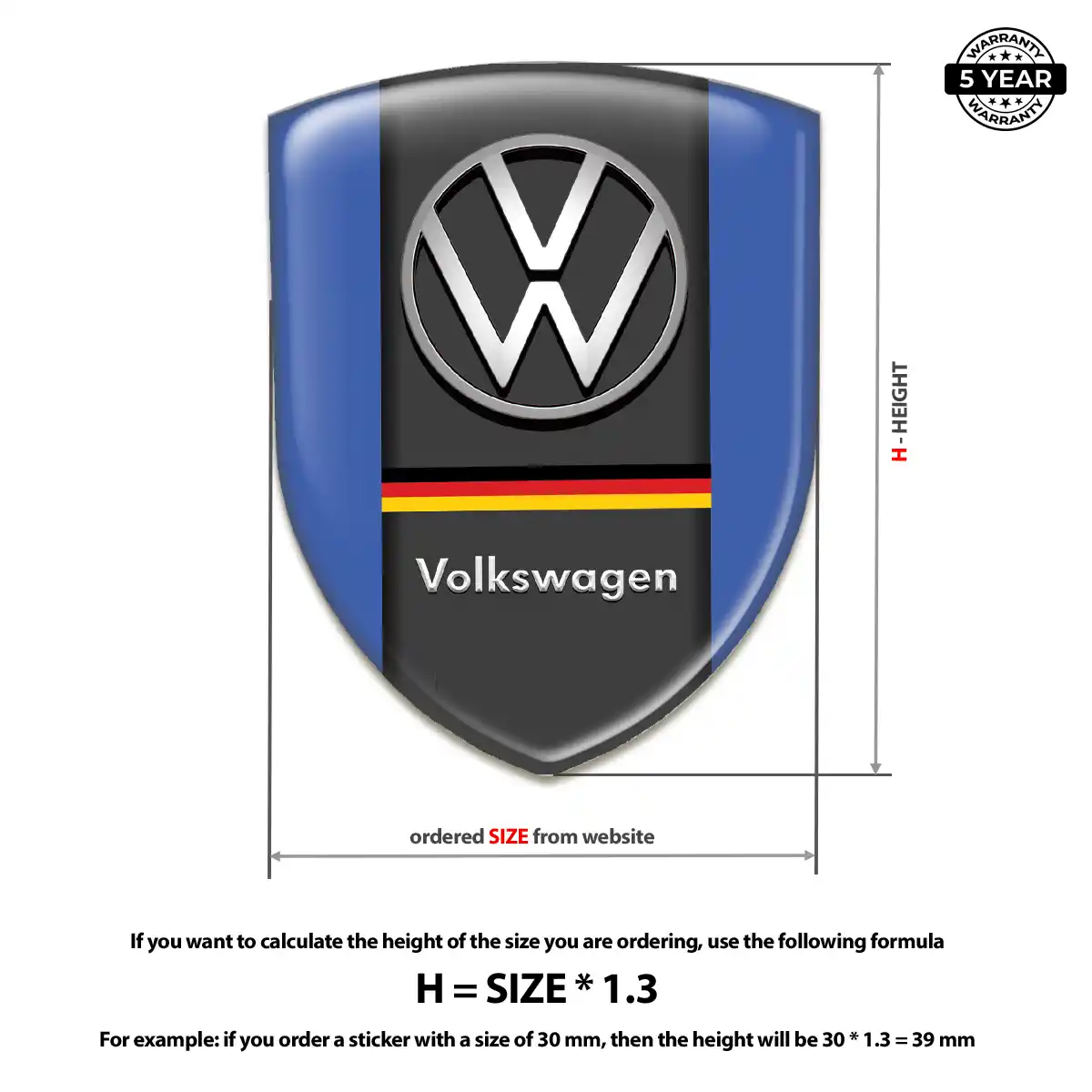 VW 3D Gel Sticker Signature Grade