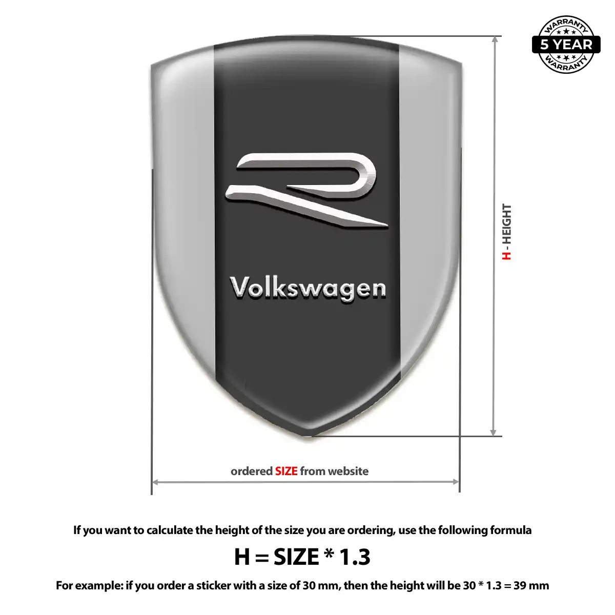 VW 3D Logo Sticker Elite Finish