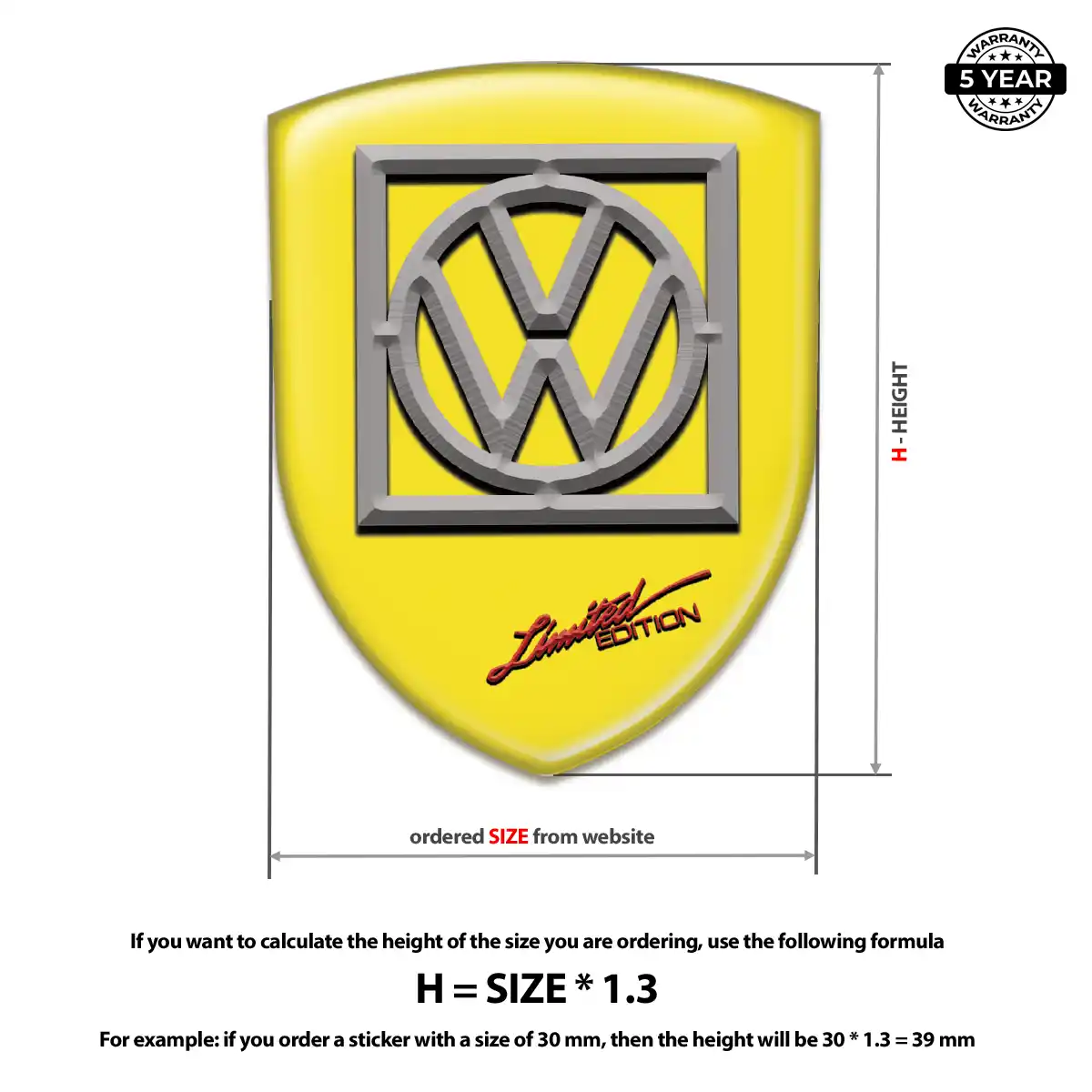 VW 3D Logo Sticker Prime Quality