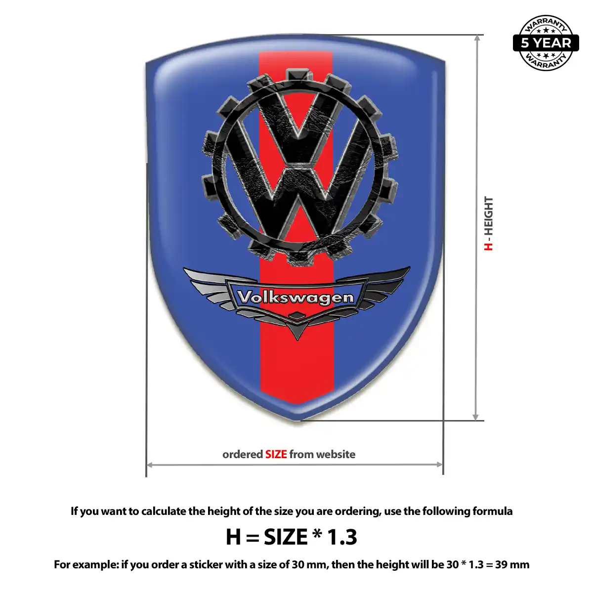 VW 3D Logo Sticker Refined Design