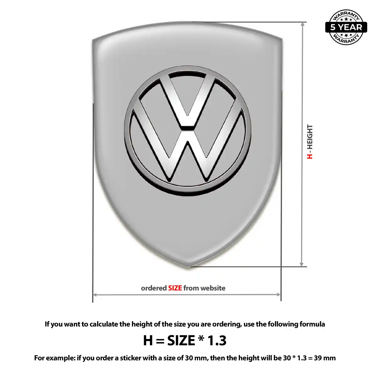 VW 3D Logo Sticker Sleek Style