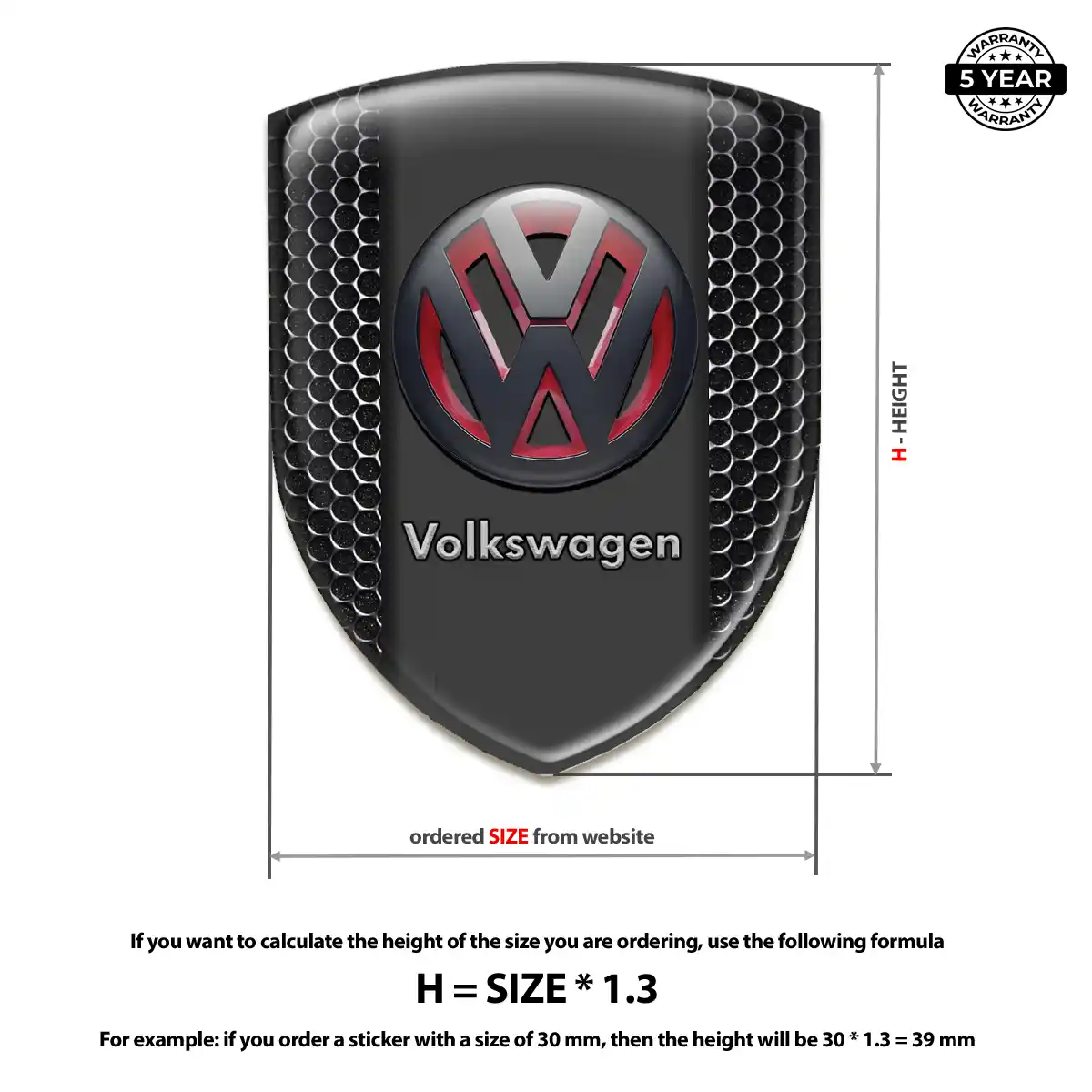 VW 3D Logo Sticker Superior Craft