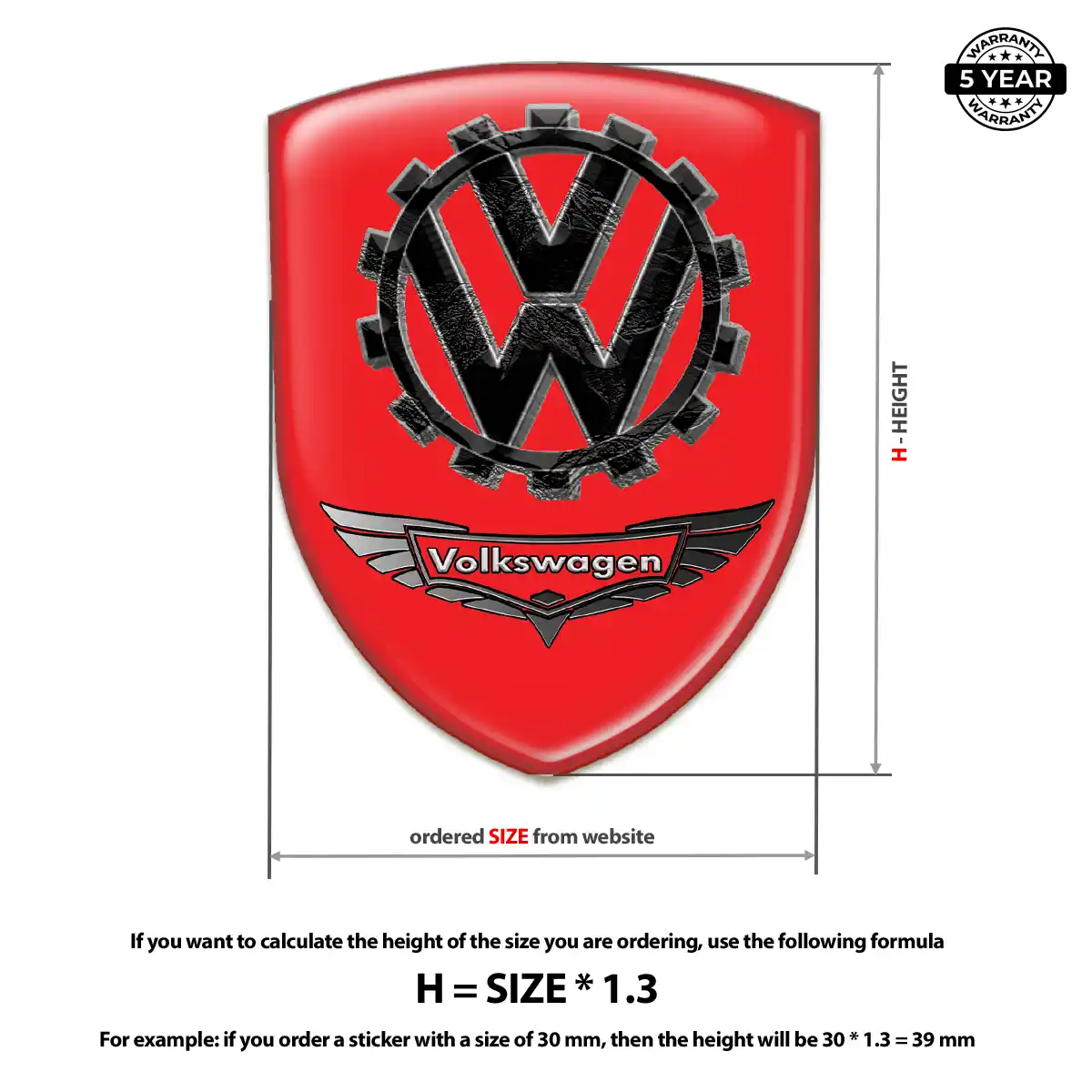 VW 3D Resin Sticker Prime Quality