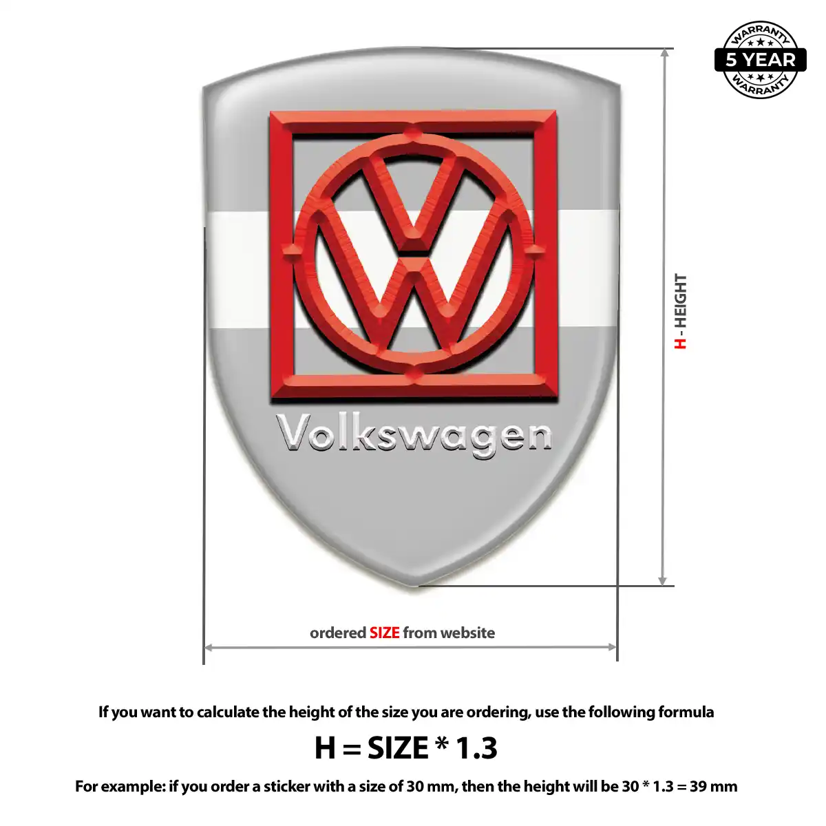 VW Automotive Emblem Sticker Elite Finish