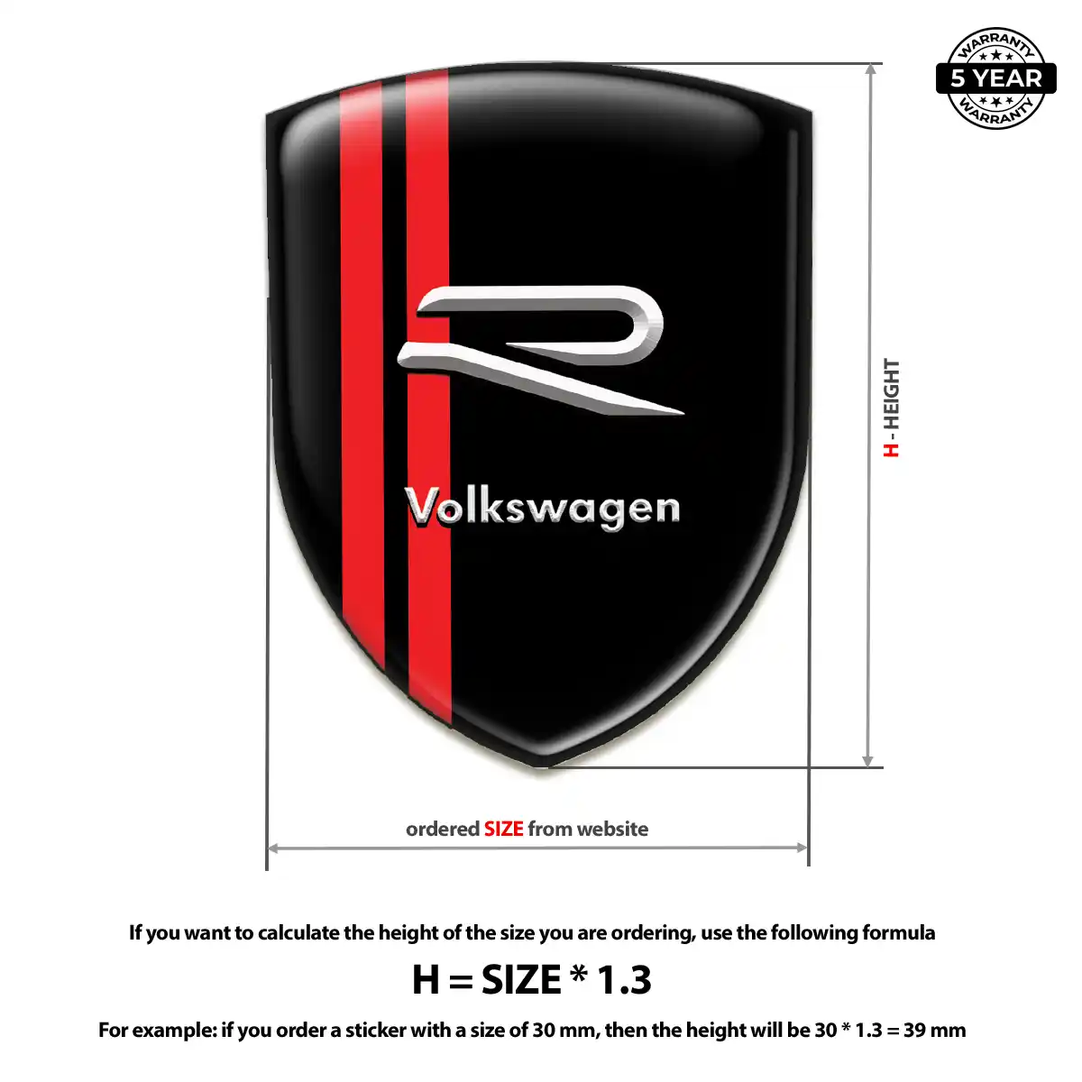 VW Automotive Emblem Sticker Prime Quality
