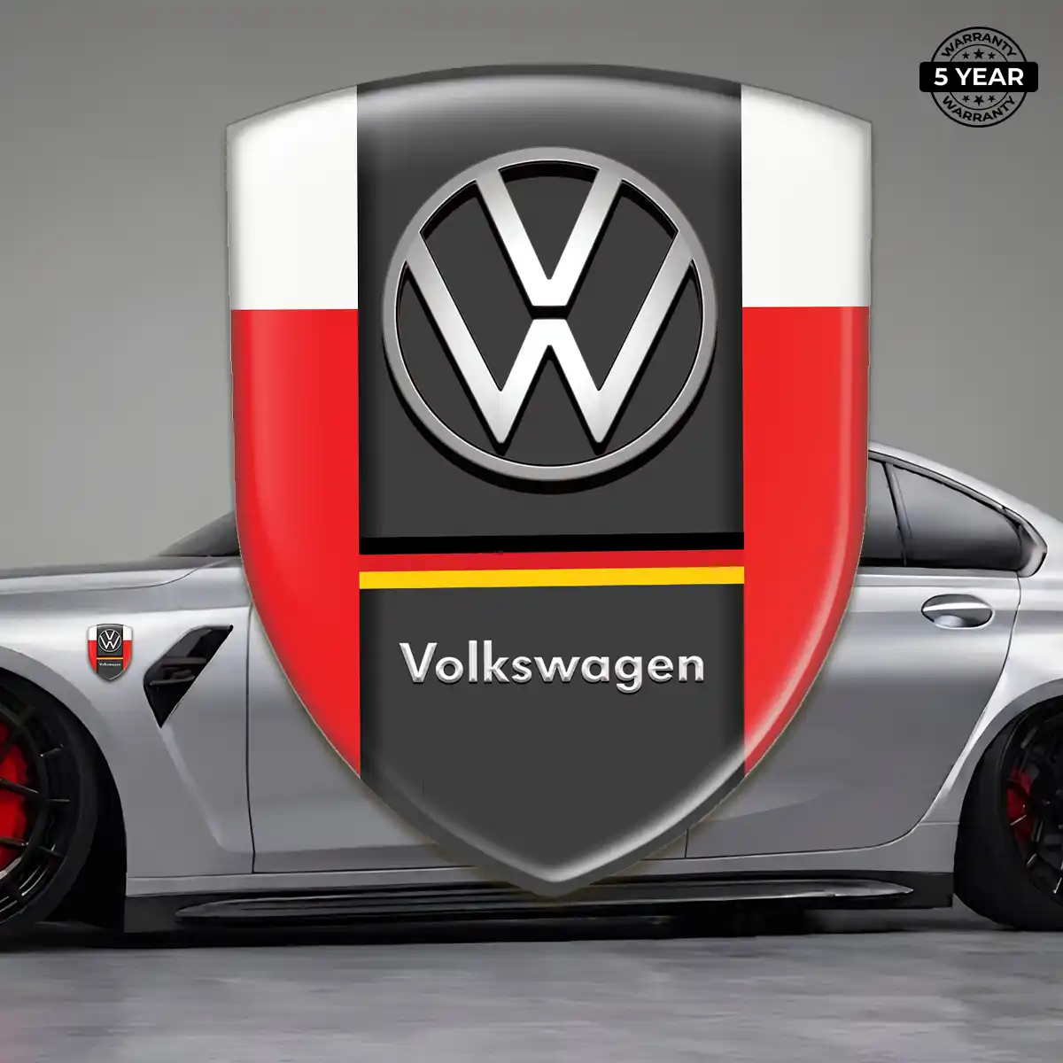 VW Automotive Emblem Sticker Refined Design