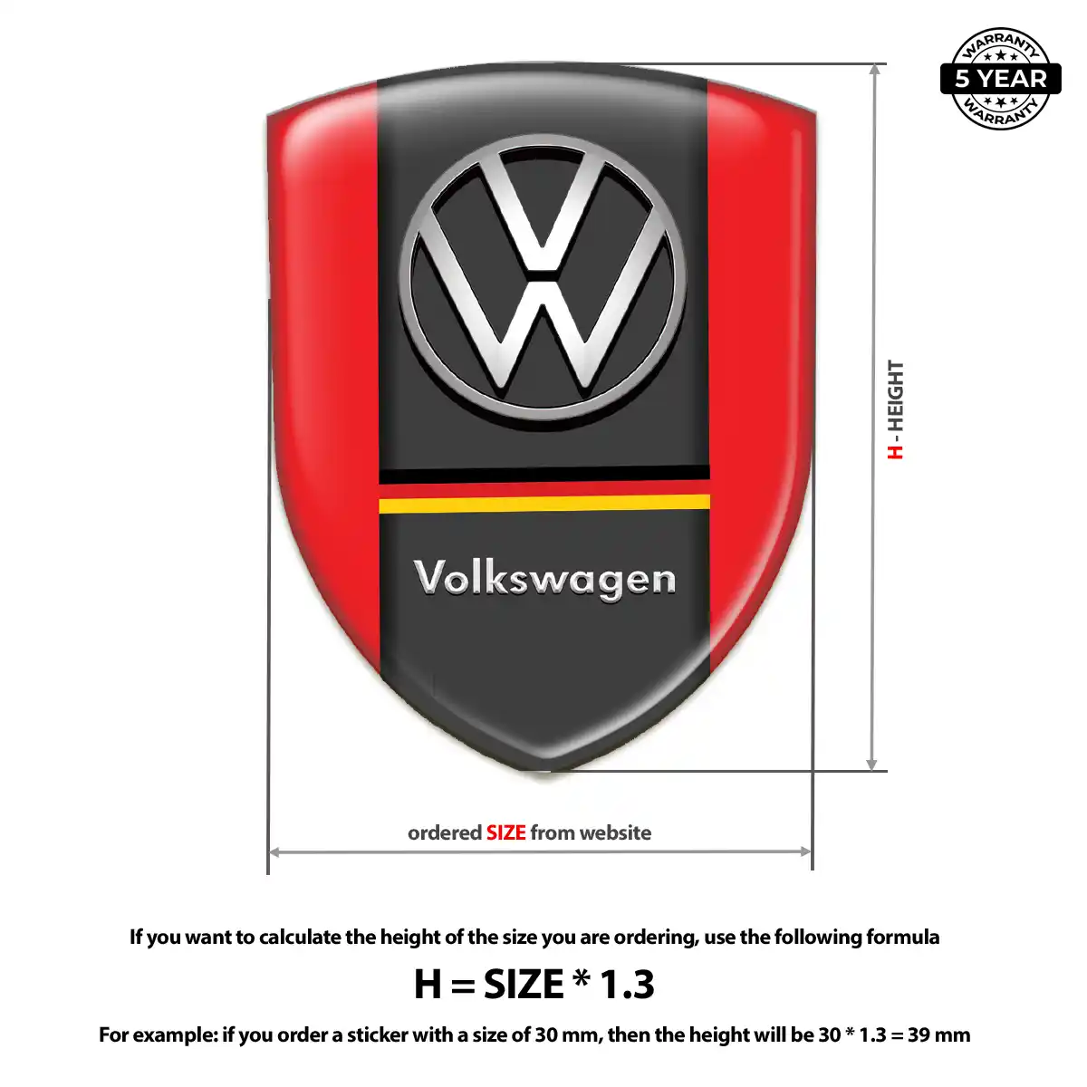 VW Automotive Emblem Sticker Superior Craft