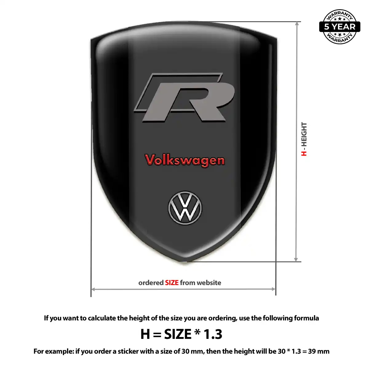 VW Automotive Logo Sticker Prime Quality