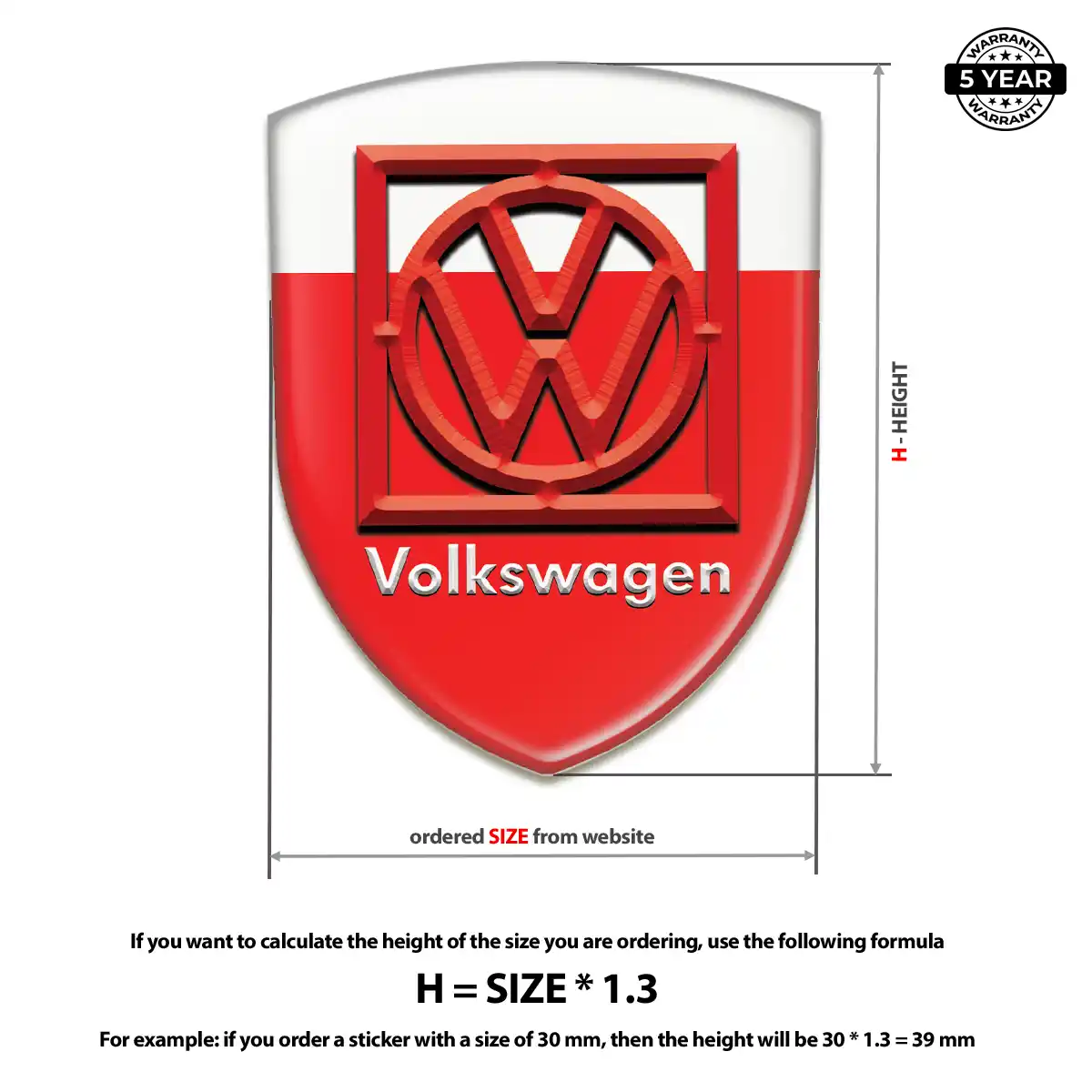 VW Automotive Resin Decal Refined Design