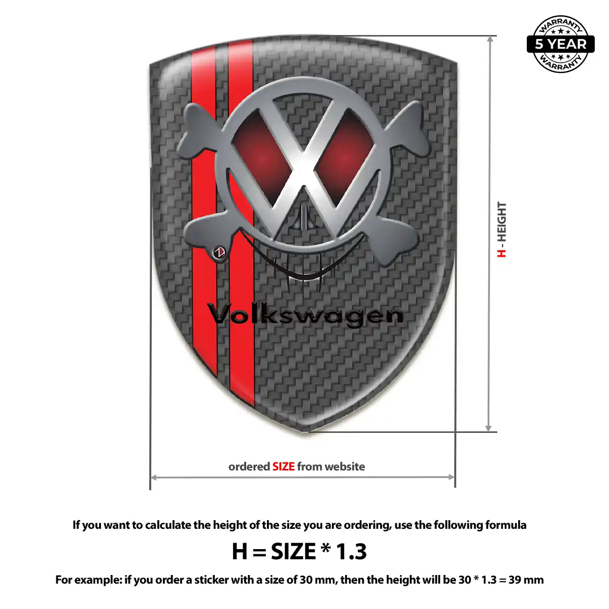 VW Badge Sleek Style