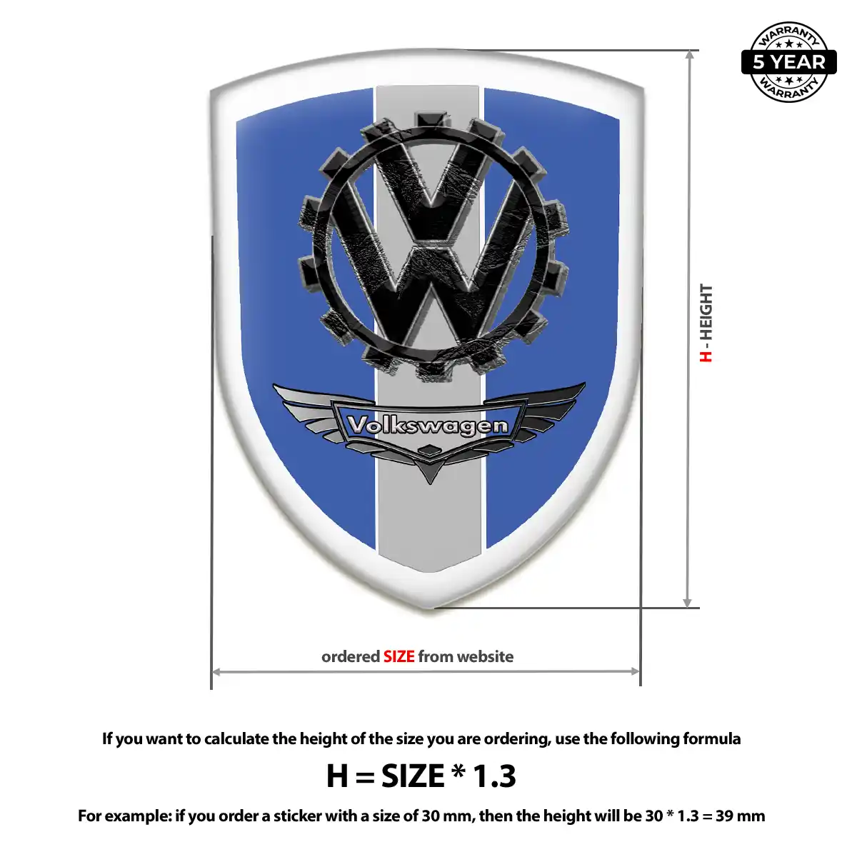 VW Car Badge Sticker Prime Quality