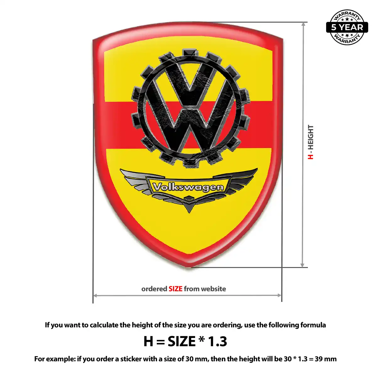 VW Car Badge Sticker Refined Design