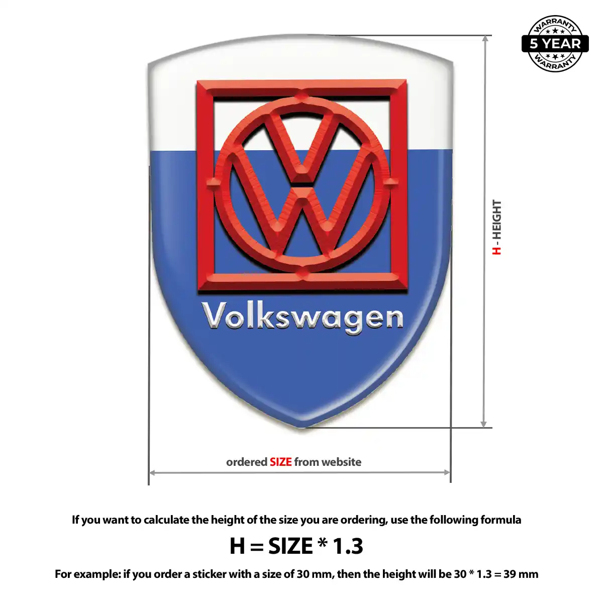 VW Car Badge Sticker Sleek Style