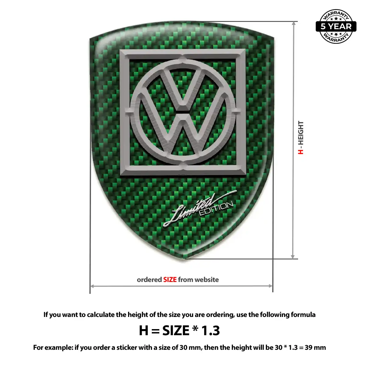 VW Car Badge Sticker Superior Craft