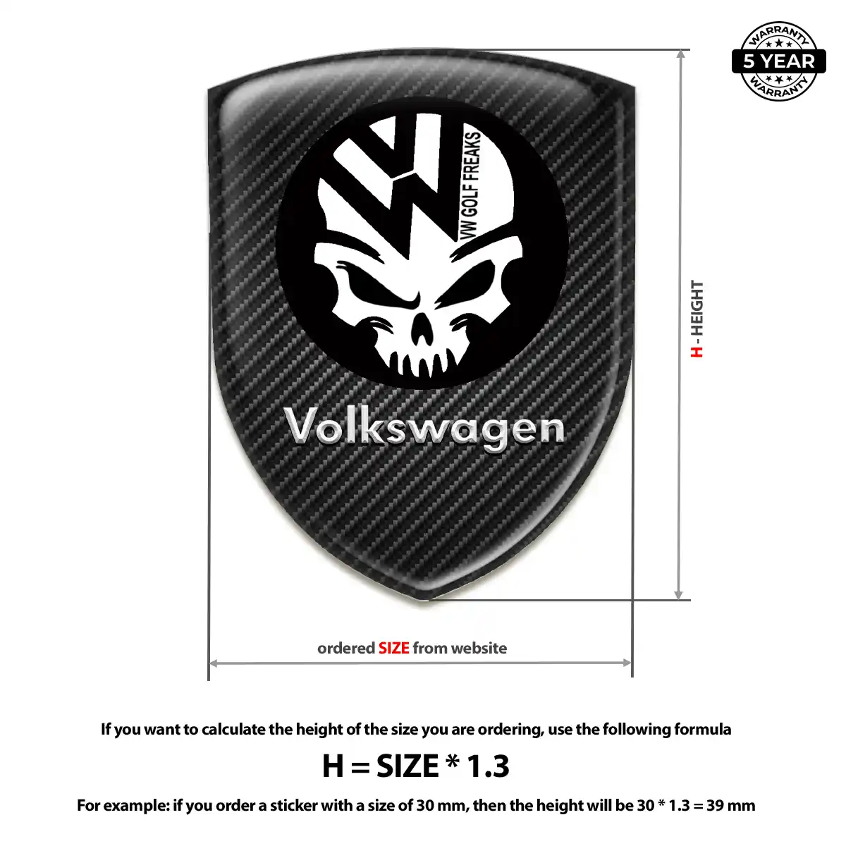VW Car Emblem Decal Refined Design