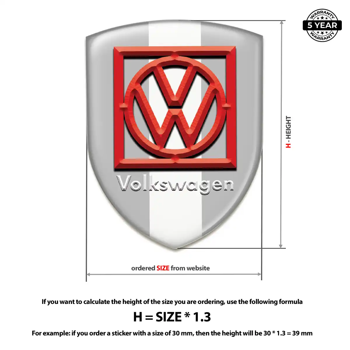 VW Car Emblem Decal Superior Craft