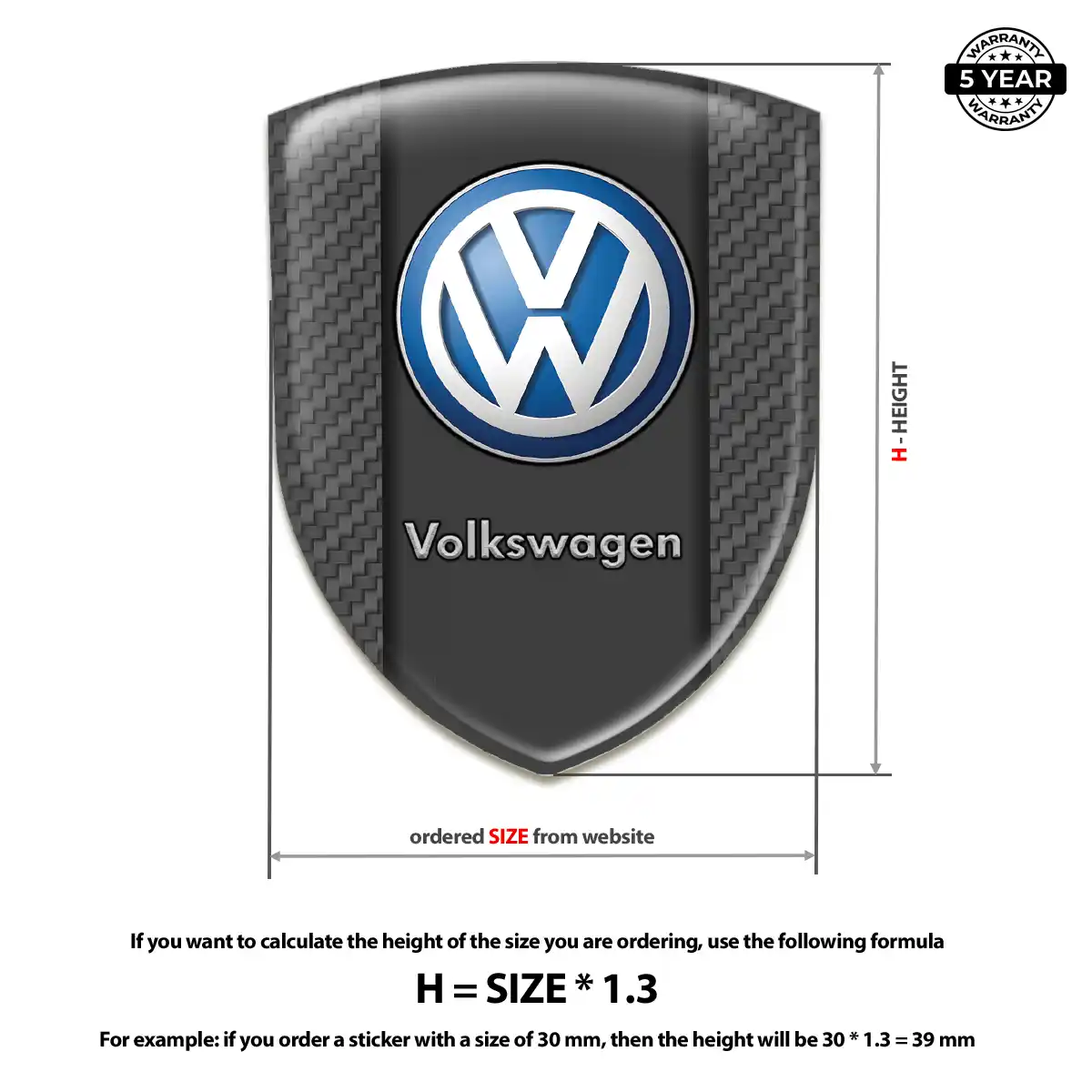 VW Car Emblem Overlay Prime Quality