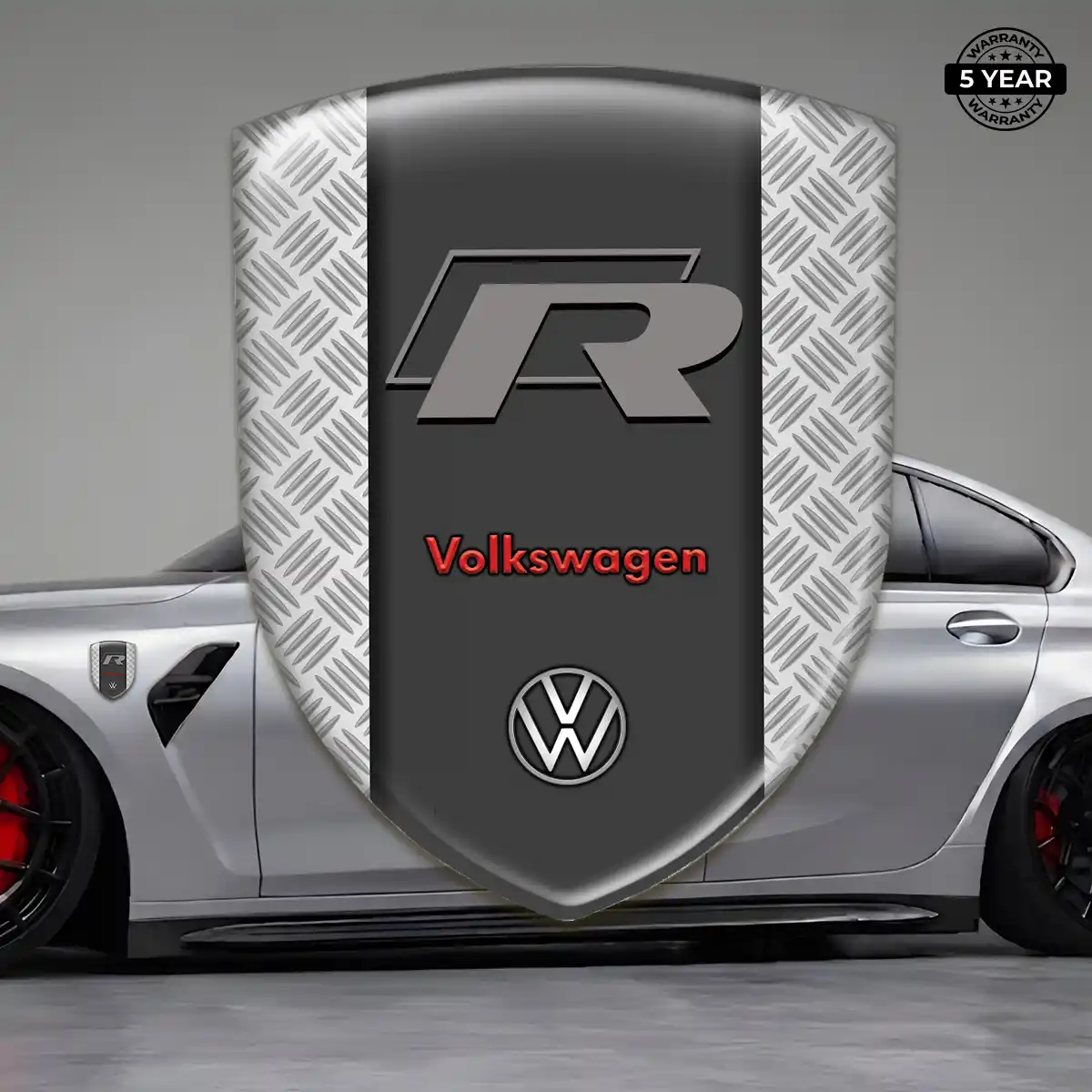 VW Car Emblem Overlay Sleek Style