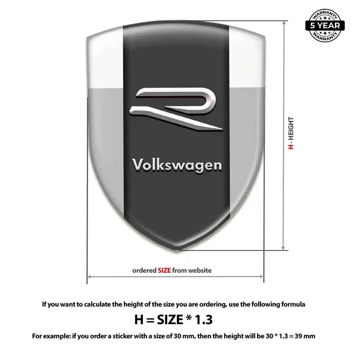 VW Car Emblem Sticker Prime Quality