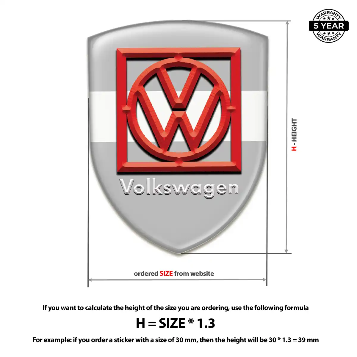 VW Car Emblem Sticker Refined Design