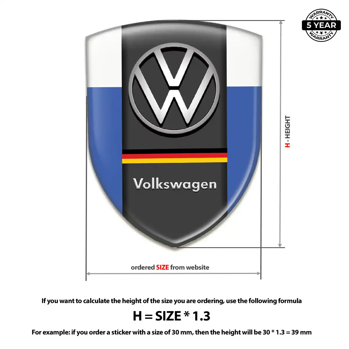 VW Car Emblem Sticker Sleek Style