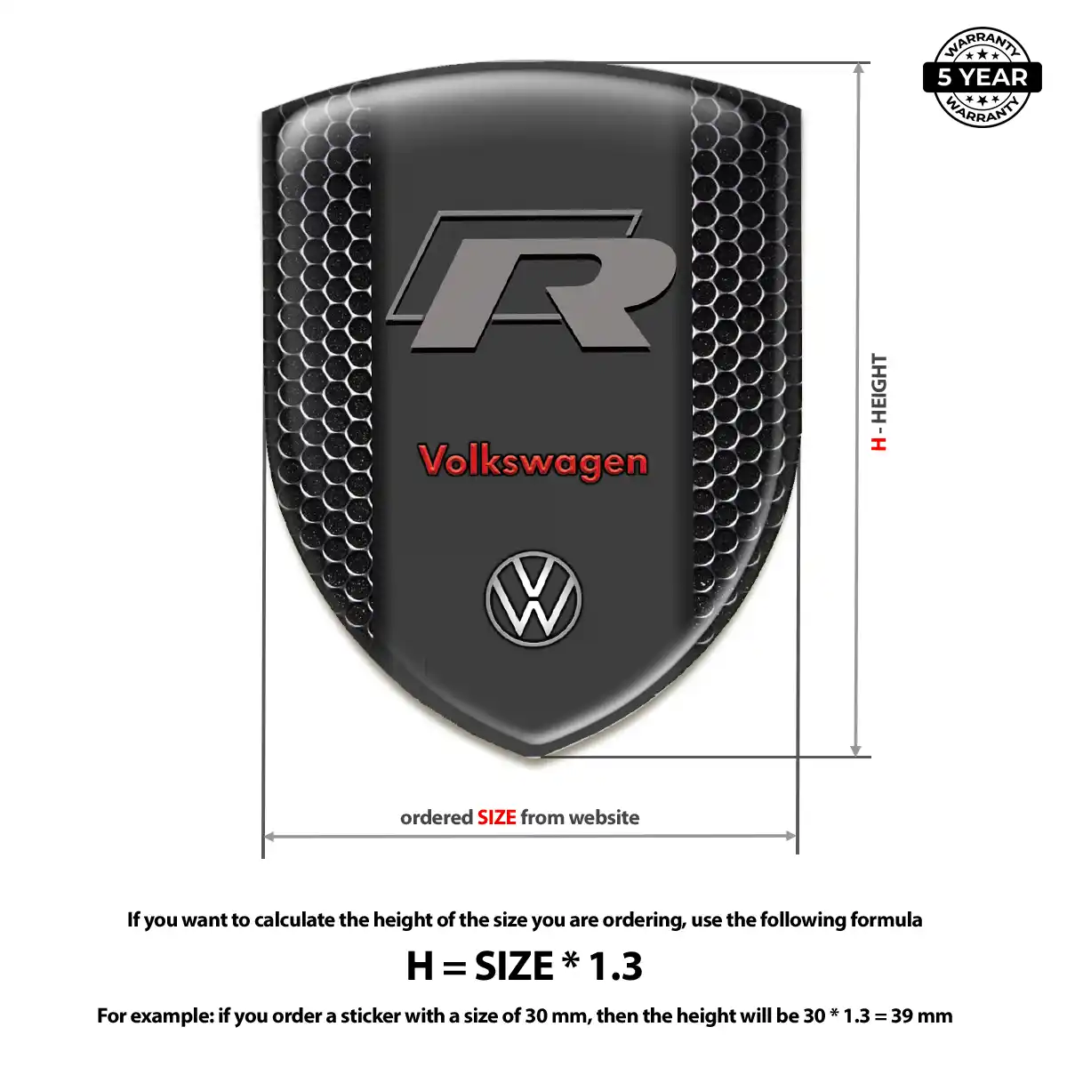 VW Car Emblem Sticker Superior Craft