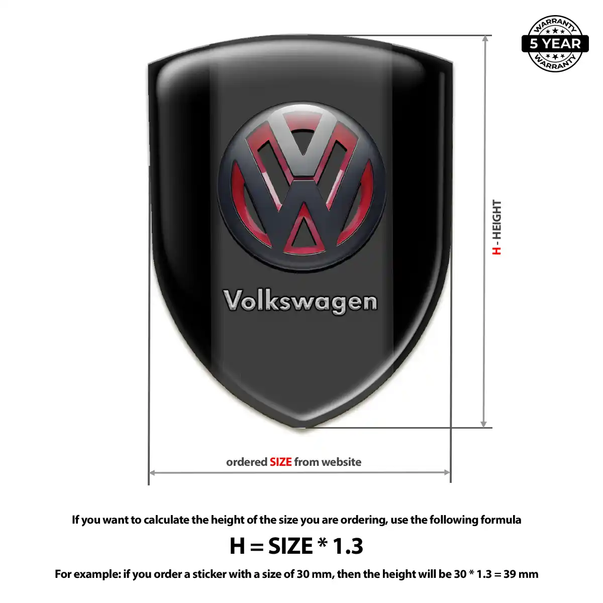 VW Car Logo Decal Prime Quality