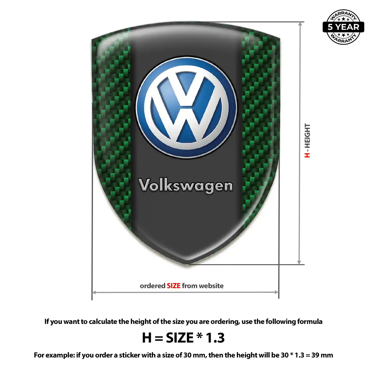 VW Car Logo Decal Refined Design
