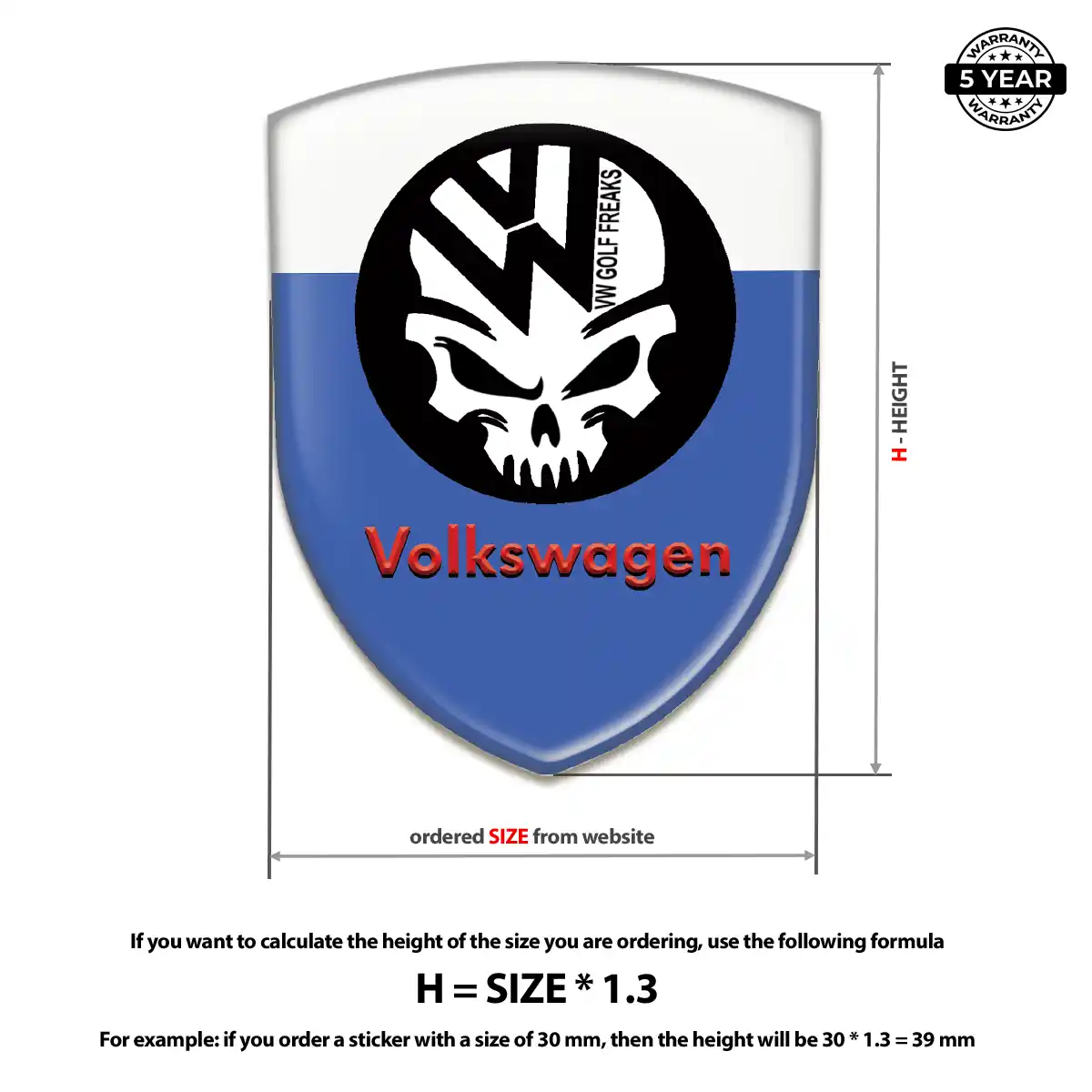 VW Domed Badge Elite Finish