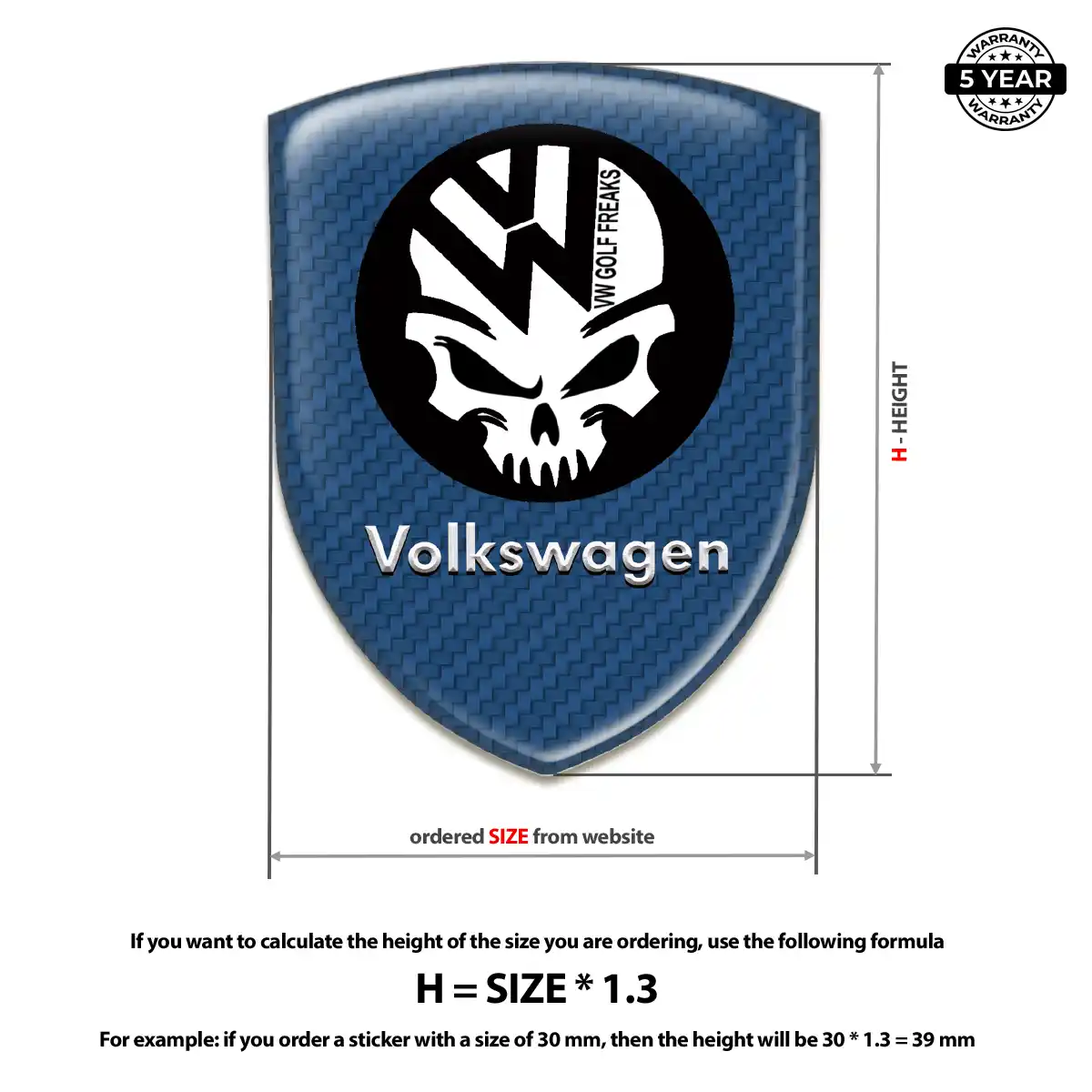 VW Domed Badge Prime Quality