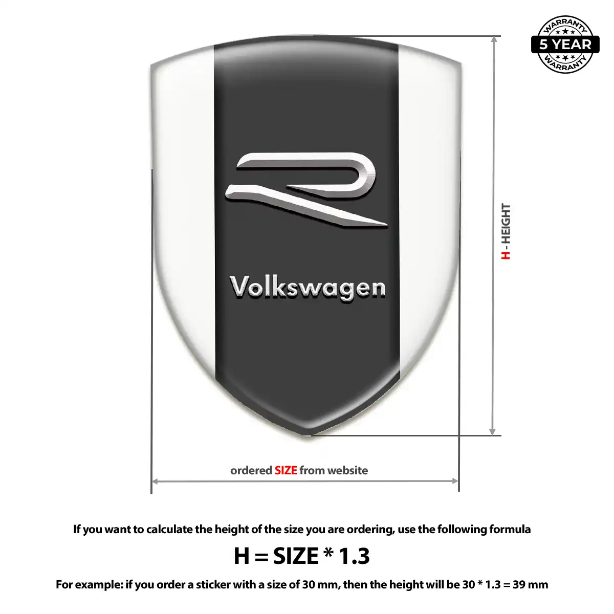 VW Domed Badge Signature Grade