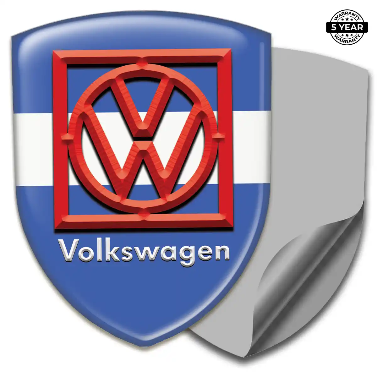 VW Domed Car Sticker Refined Design