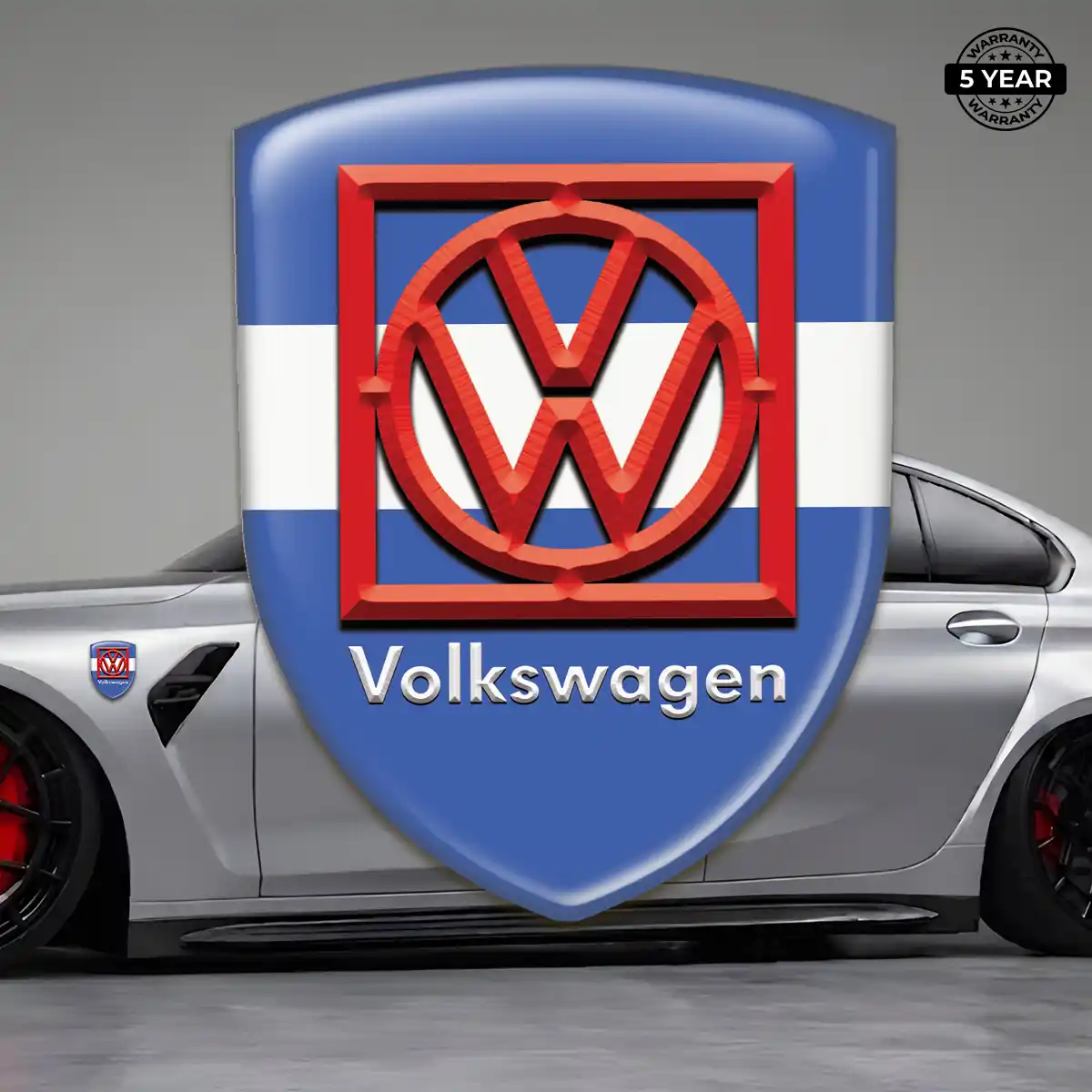 VW Domed Car Sticker Refined Design