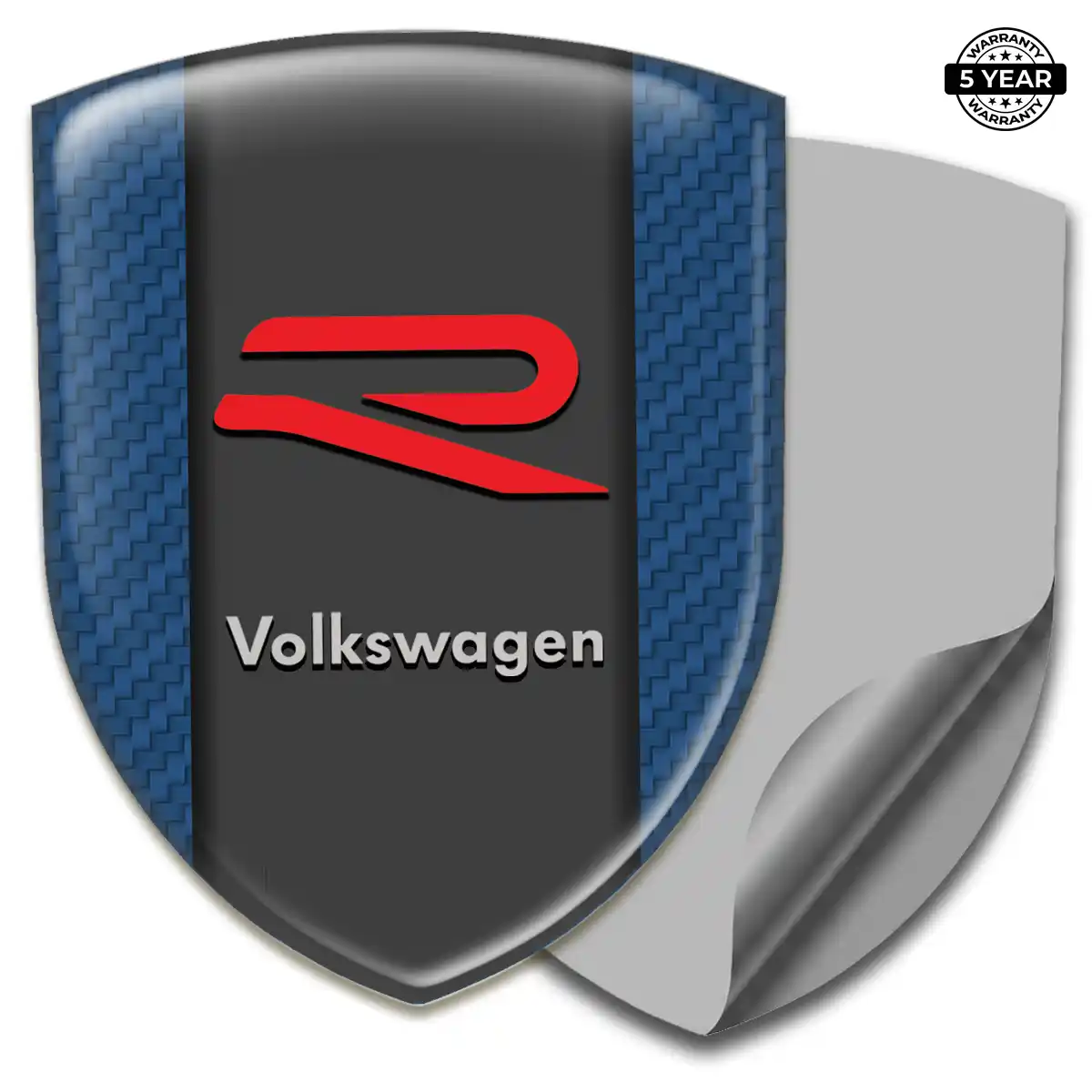 VW Domed Car Sticker Sleek Style