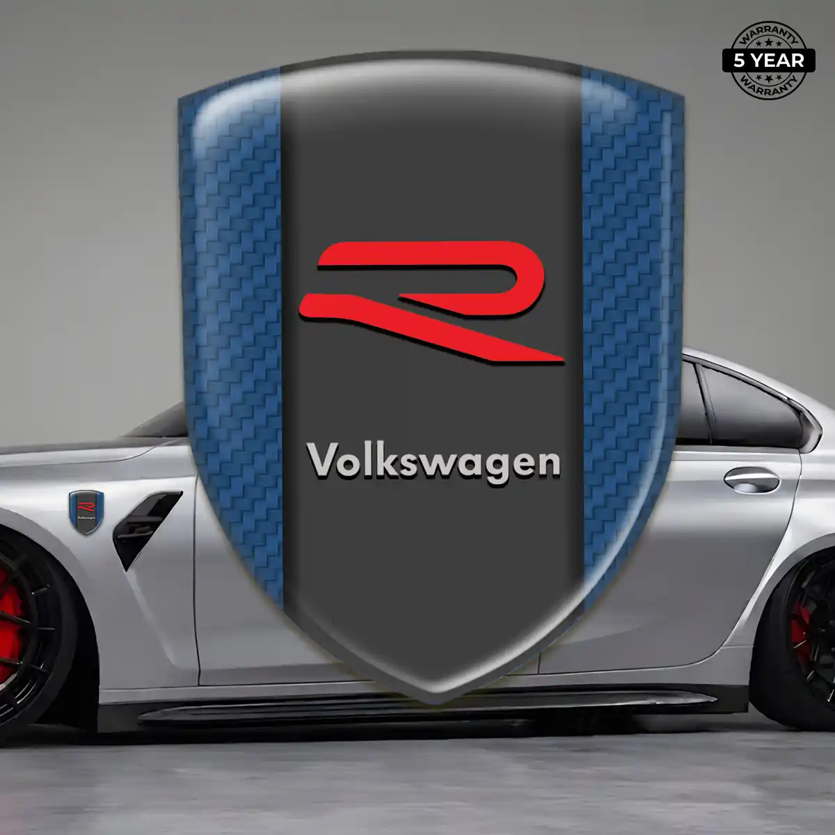 VW Domed Car Sticker Sleek Style