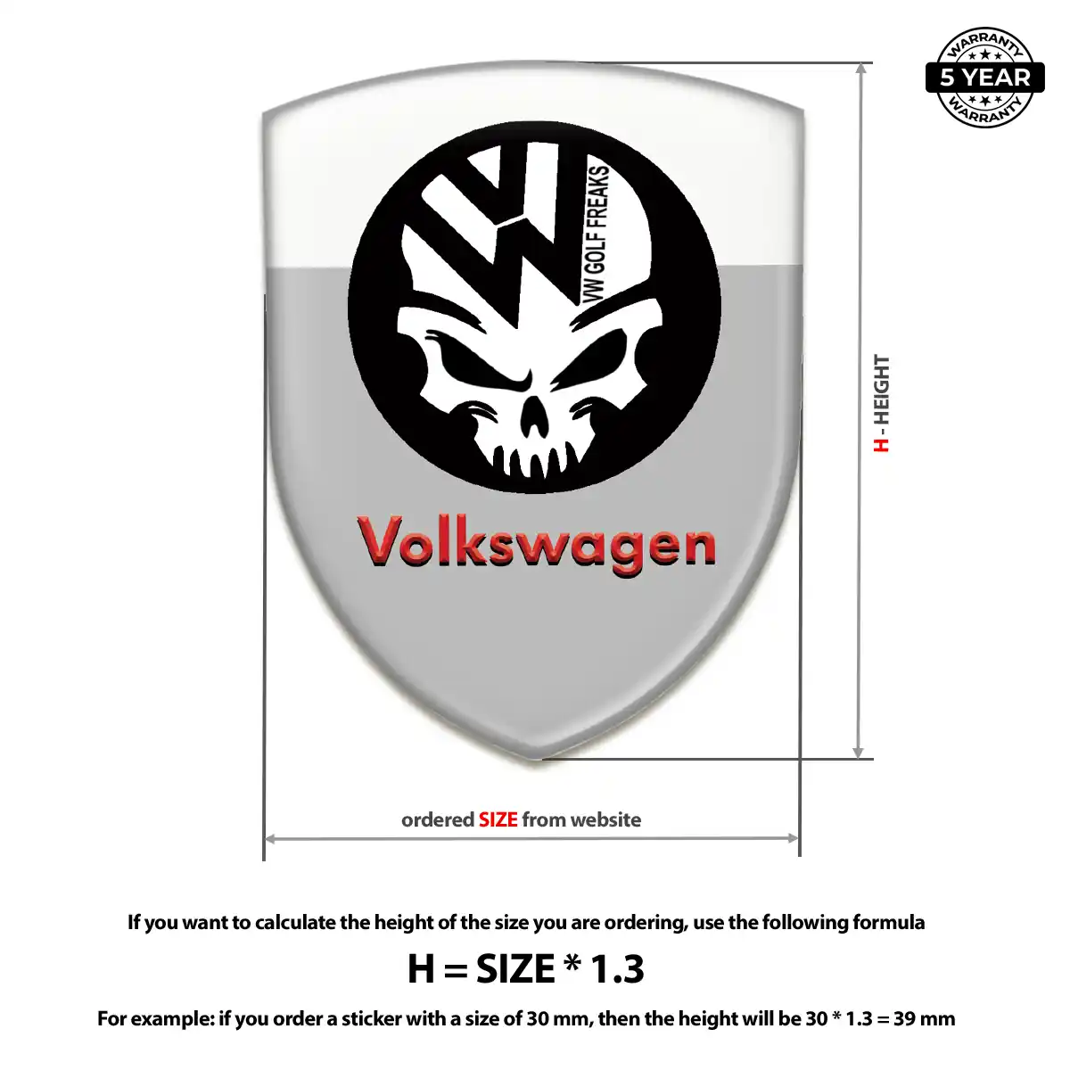 VW Domed Decal Signature Grade