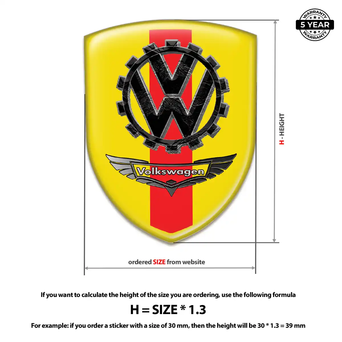 VW Domed Emblem Elite Finish
