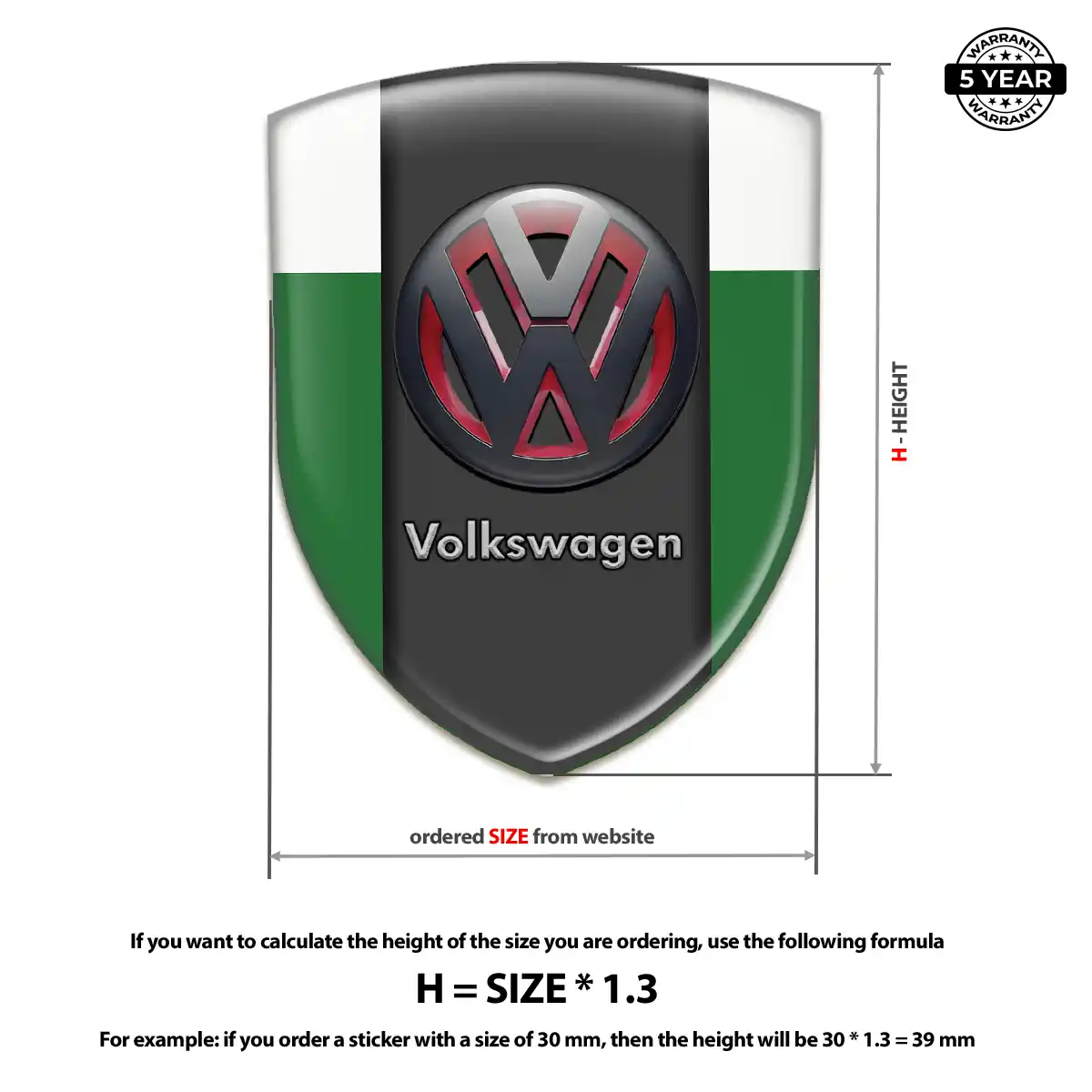 VW Domed Emblem Signature Grade