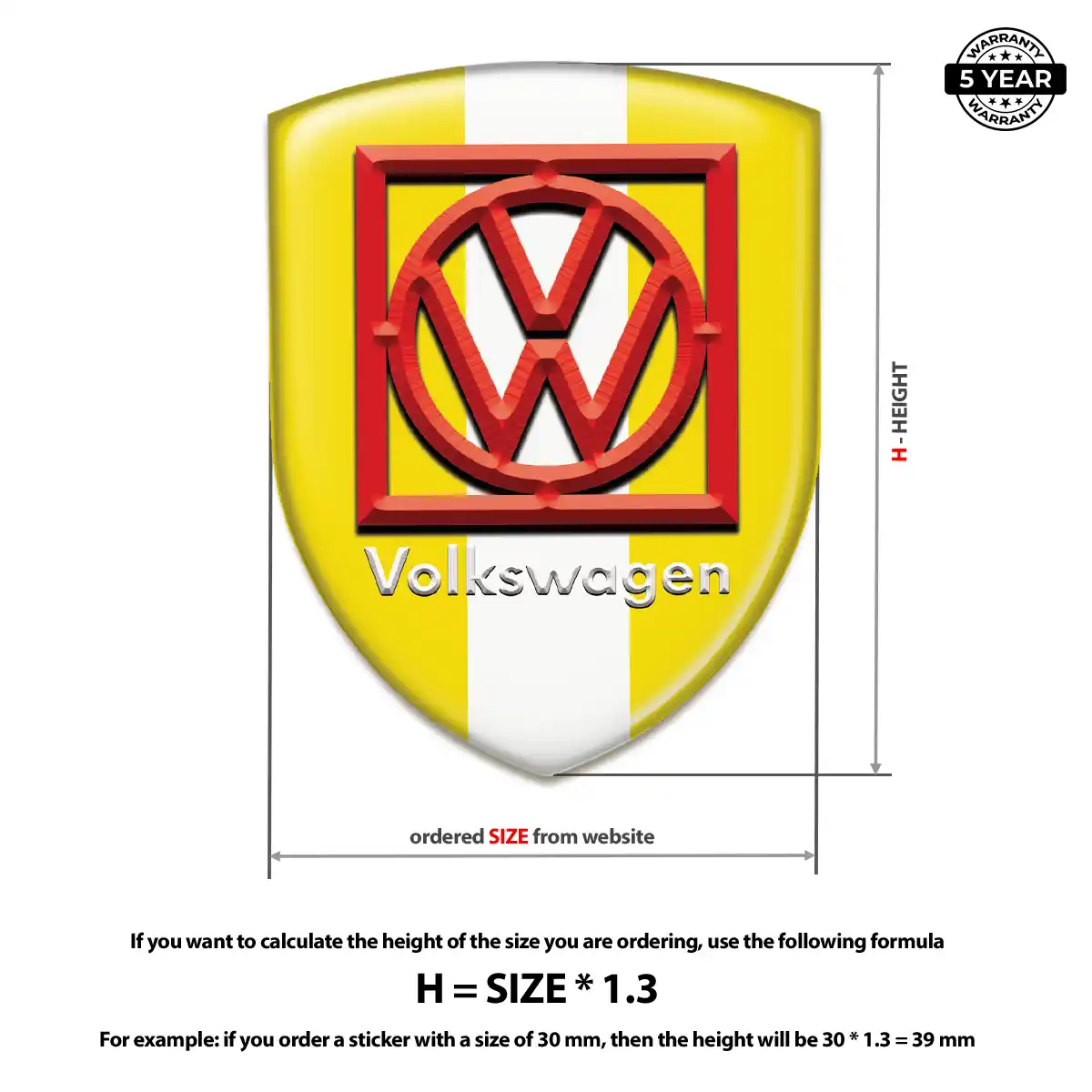 VW Domed Logo Sticker Elite Finish