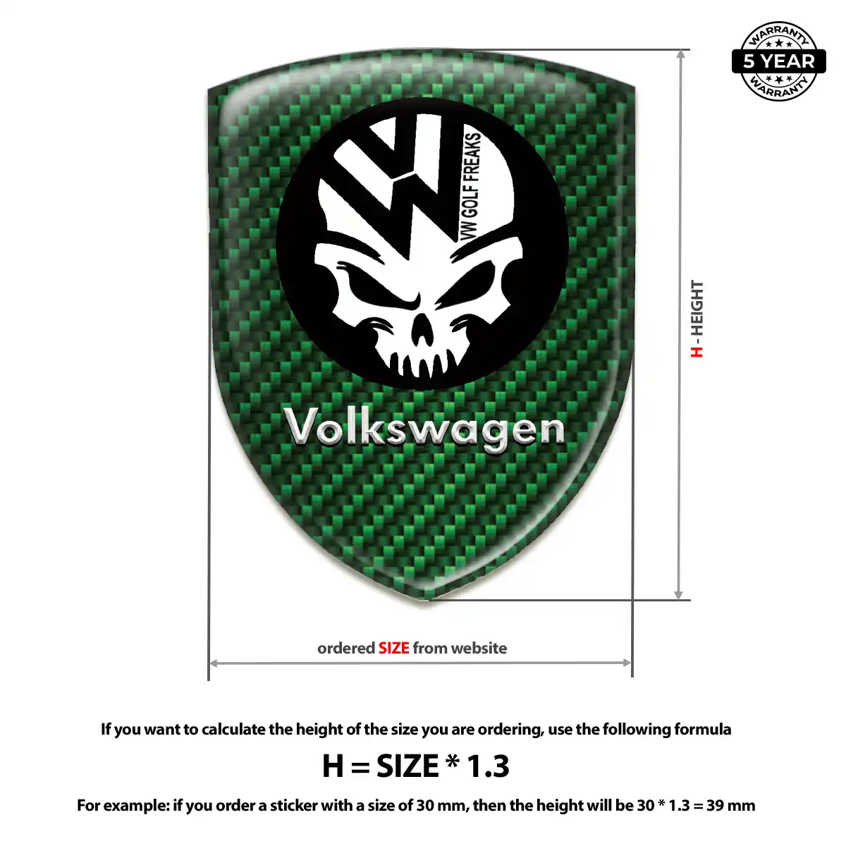 VW Domed Logo Sticker Sleek Style