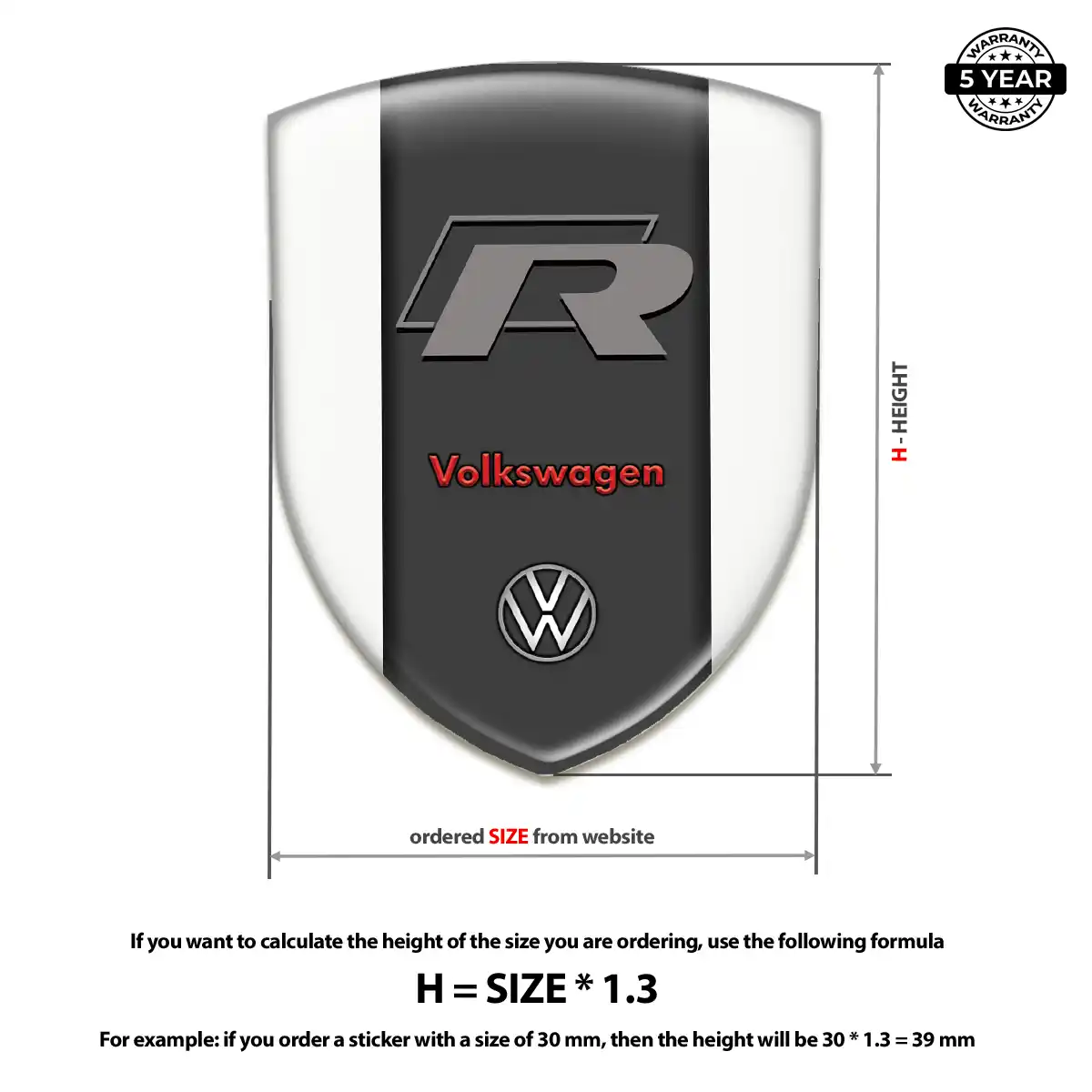 VW Emblem Badge Logo Signature Grade